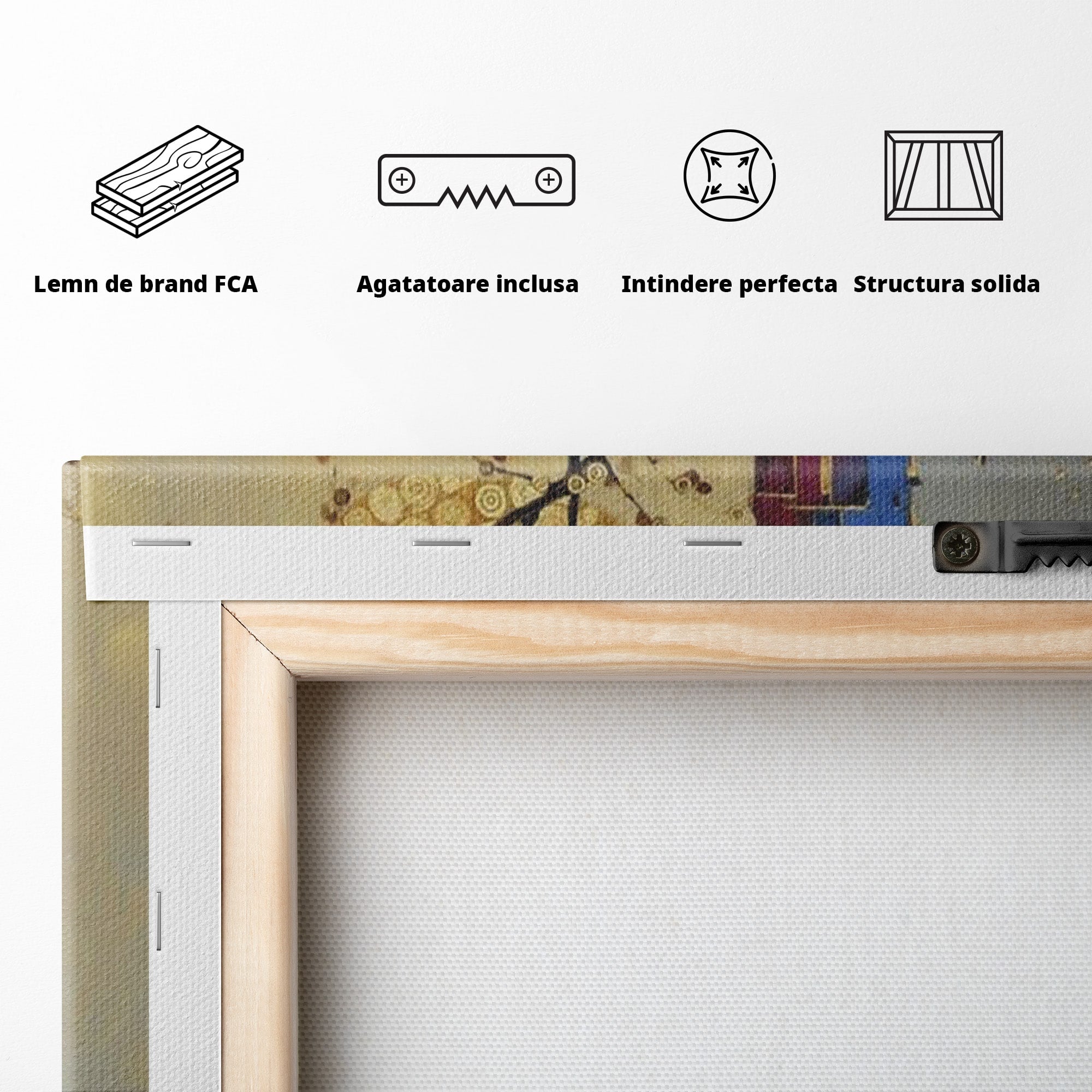 Tablou Canvas Premium LuxCanva® PI1380, Felinarul Viselor, Oras, Luna, Noapte, Peisaj Urban, Culori Vibrante, Living, Dormitor