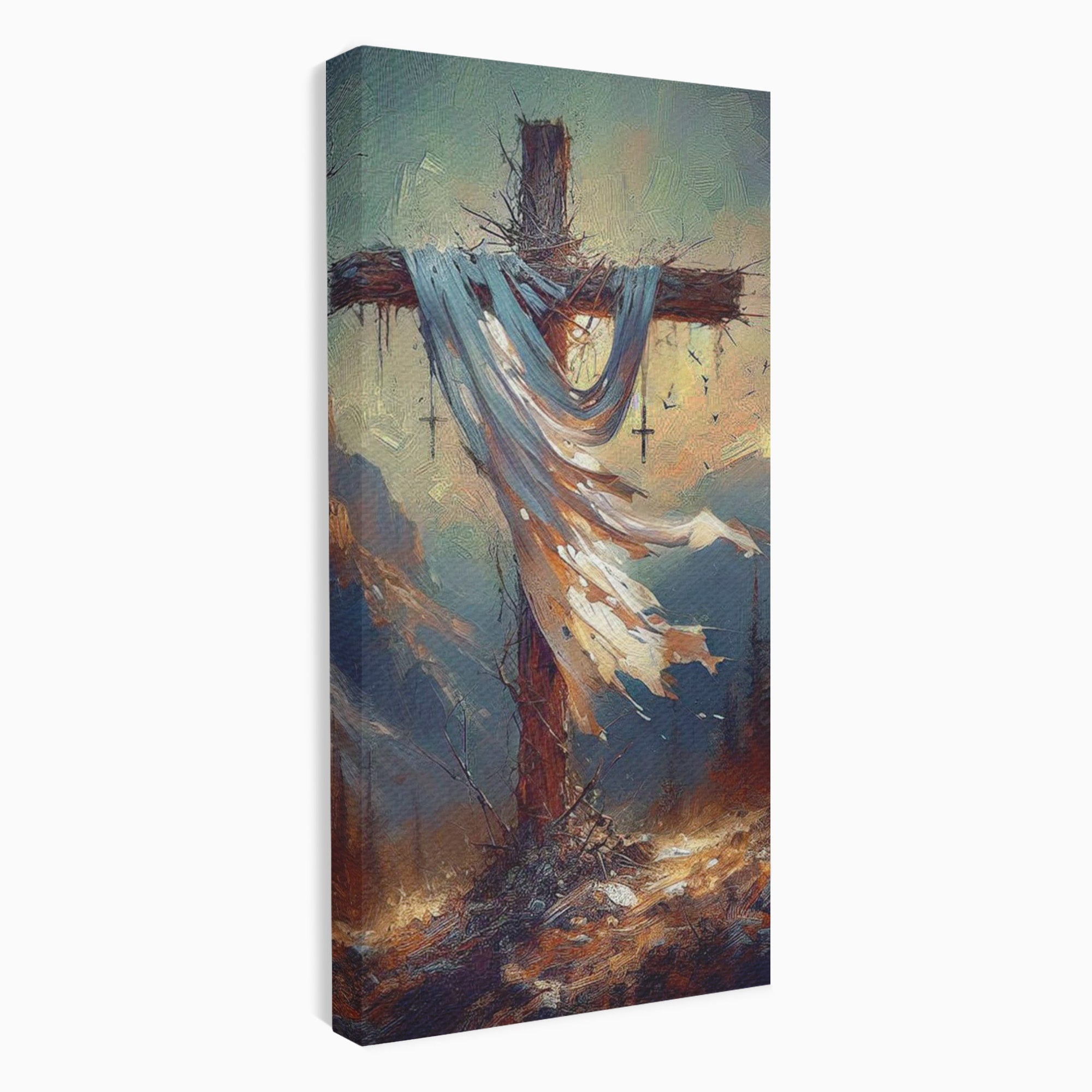 Tablou Canvas Premium LuxCanva® PI1382, Crucea Mantuirii, Crucifix, Hristos, Mantuire, Religie, Jertfa, Culori Vibrante, Living, Dormitor