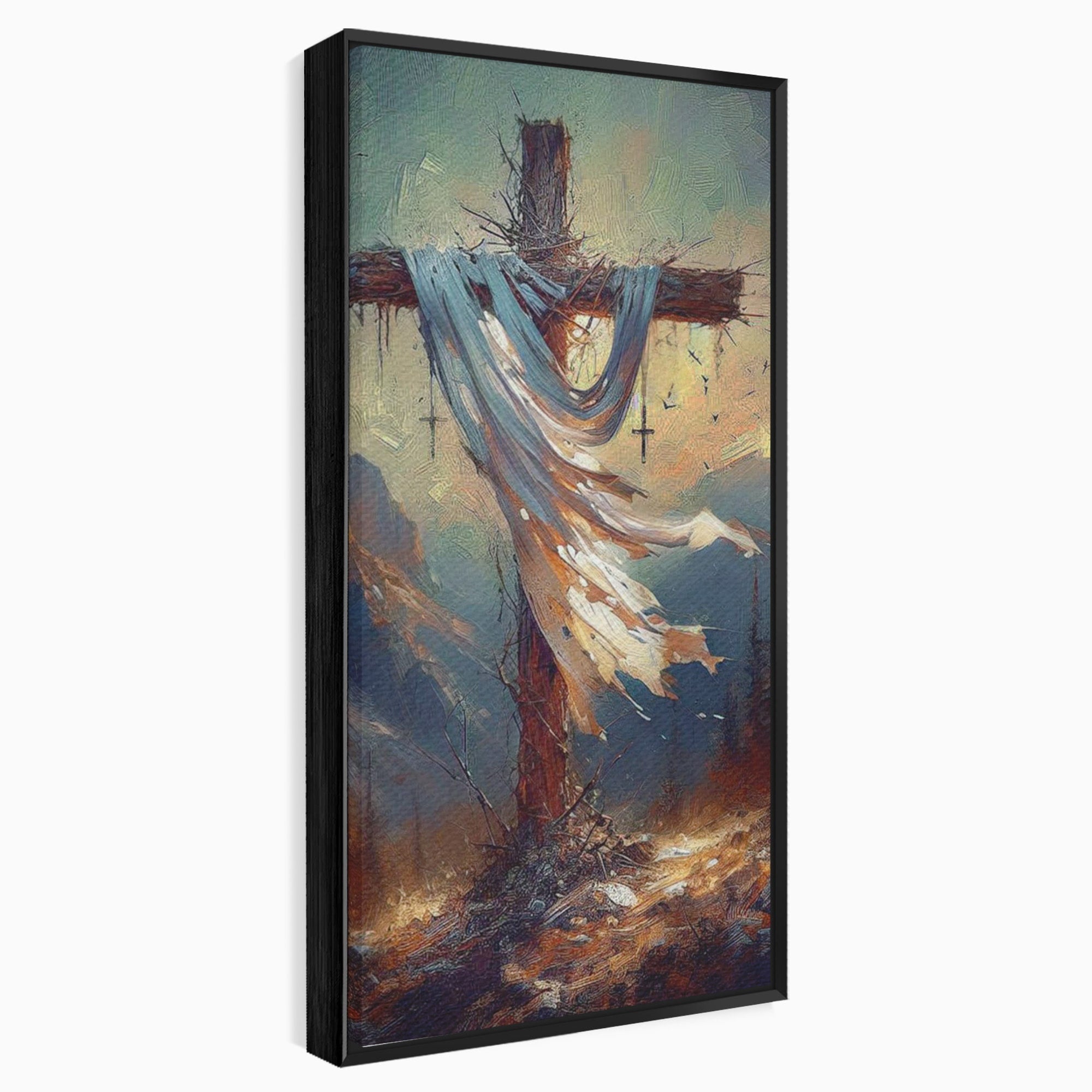 Tablou Canvas Premium LuxCanva® PI1382, Crucea Mantuirii, Crucifix, Hristos, Mantuire, Religie, Jertfa, Culori Vibrante, Living, Dormitor
