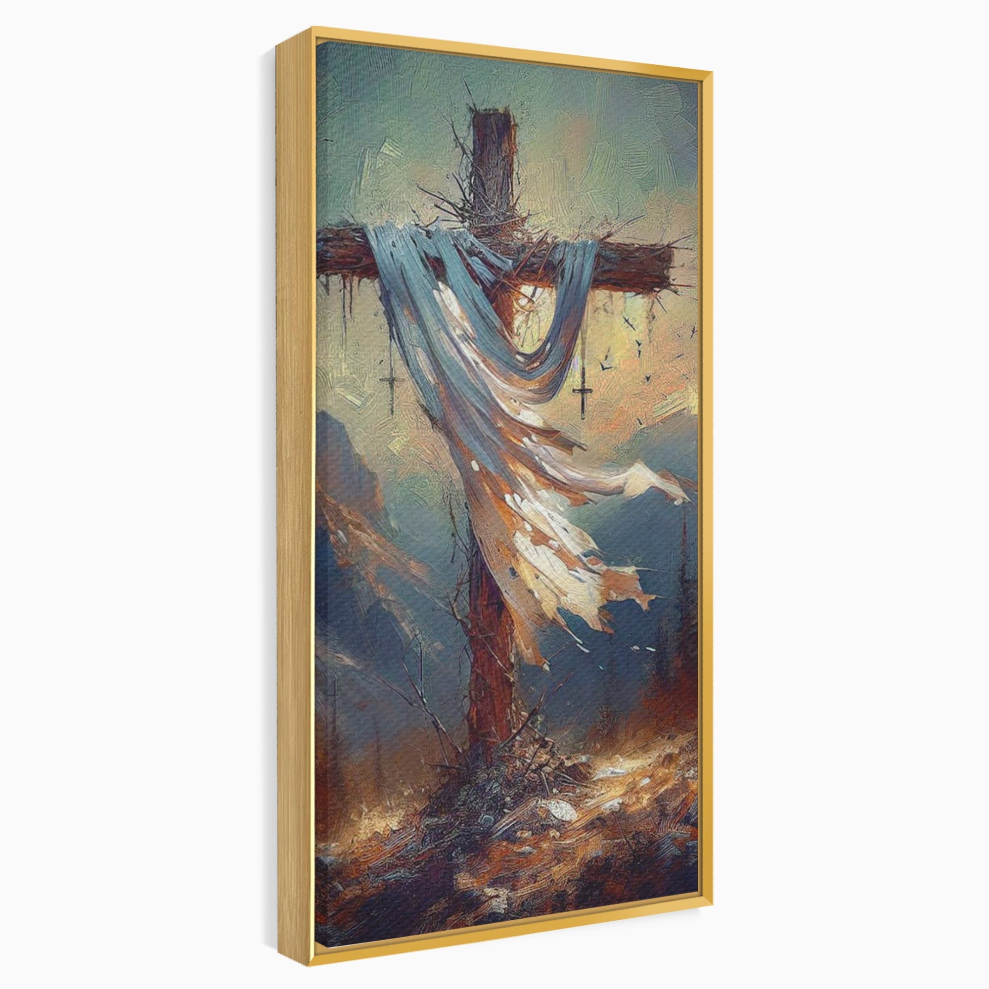 Tablou Canvas Premium LuxCanva® PI1382, Crucea Mantuirii, Crucifix, Hristos, Mantuire, Religie, Jertfa, Culori Vibrante, Living, Dormitor