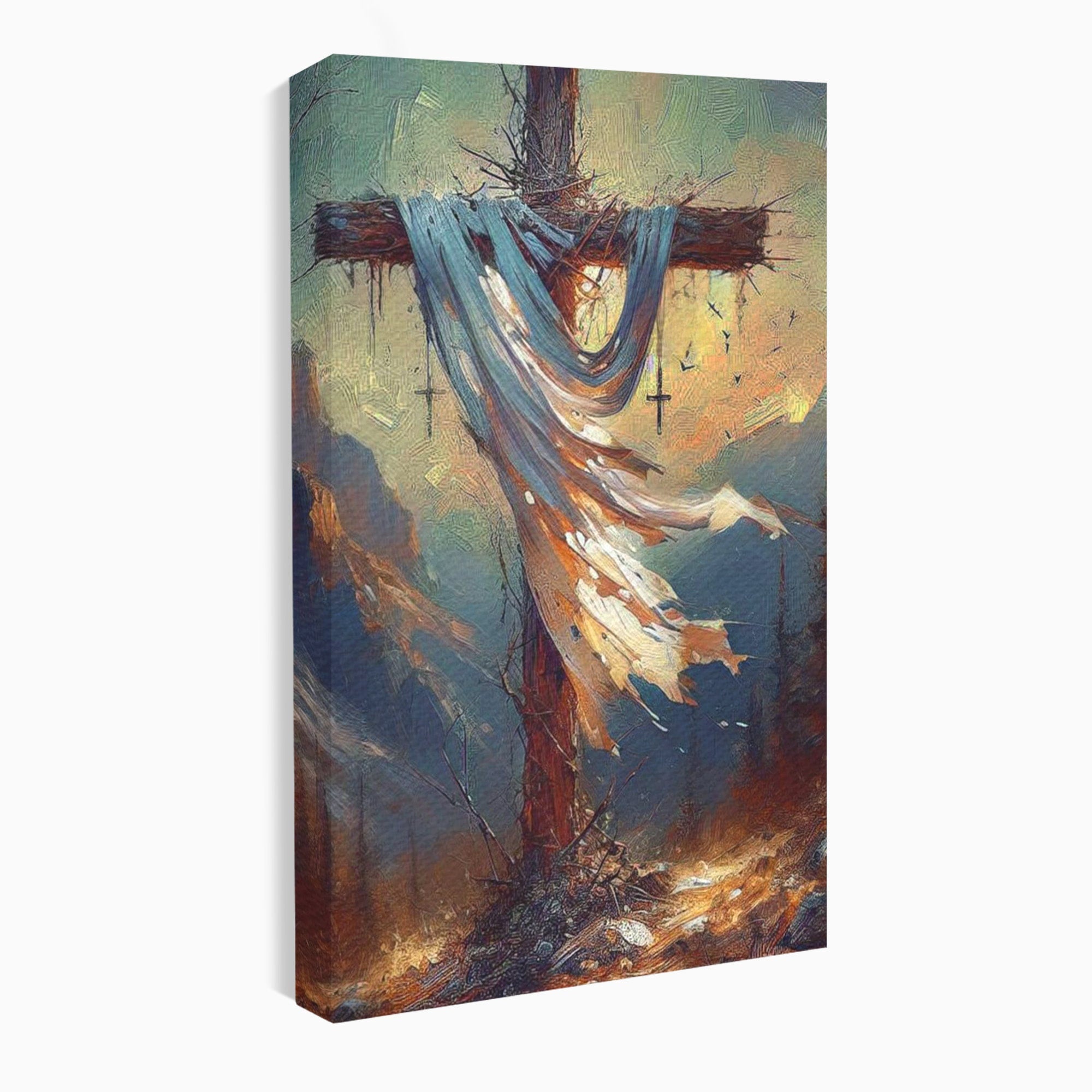 Tablou Canvas Premium LuxCanva® PI1382, Crucea Mantuirii, Crucifix, Hristos, Mantuire, Religie, Jertfa, Culori Vibrante, Living, Dormitor