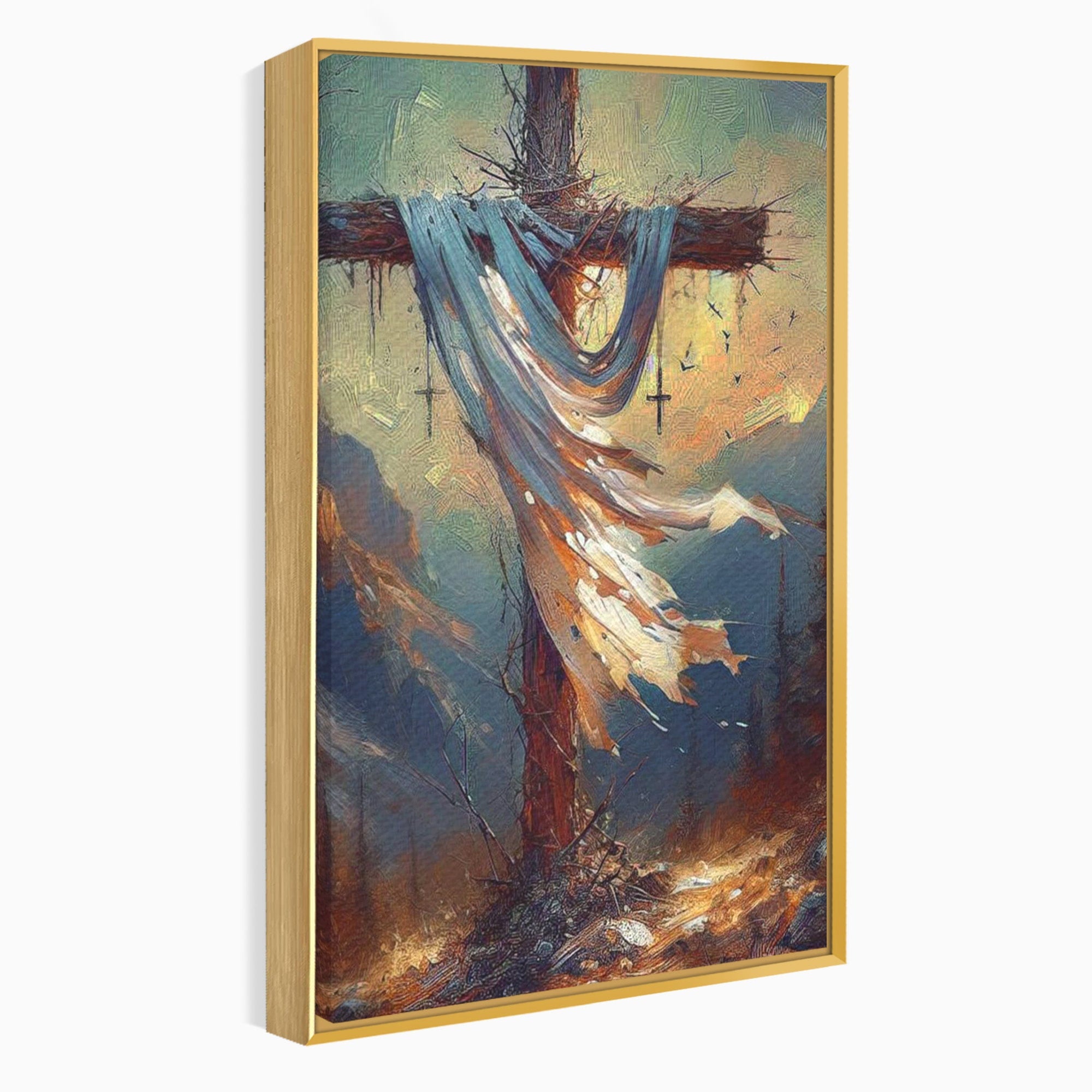 Tablou Canvas Premium LuxCanva® PI1382, Crucea Mantuirii, Crucifix, Hristos, Mantuire, Religie, Jertfa, Culori Vibrante, Living, Dormitor