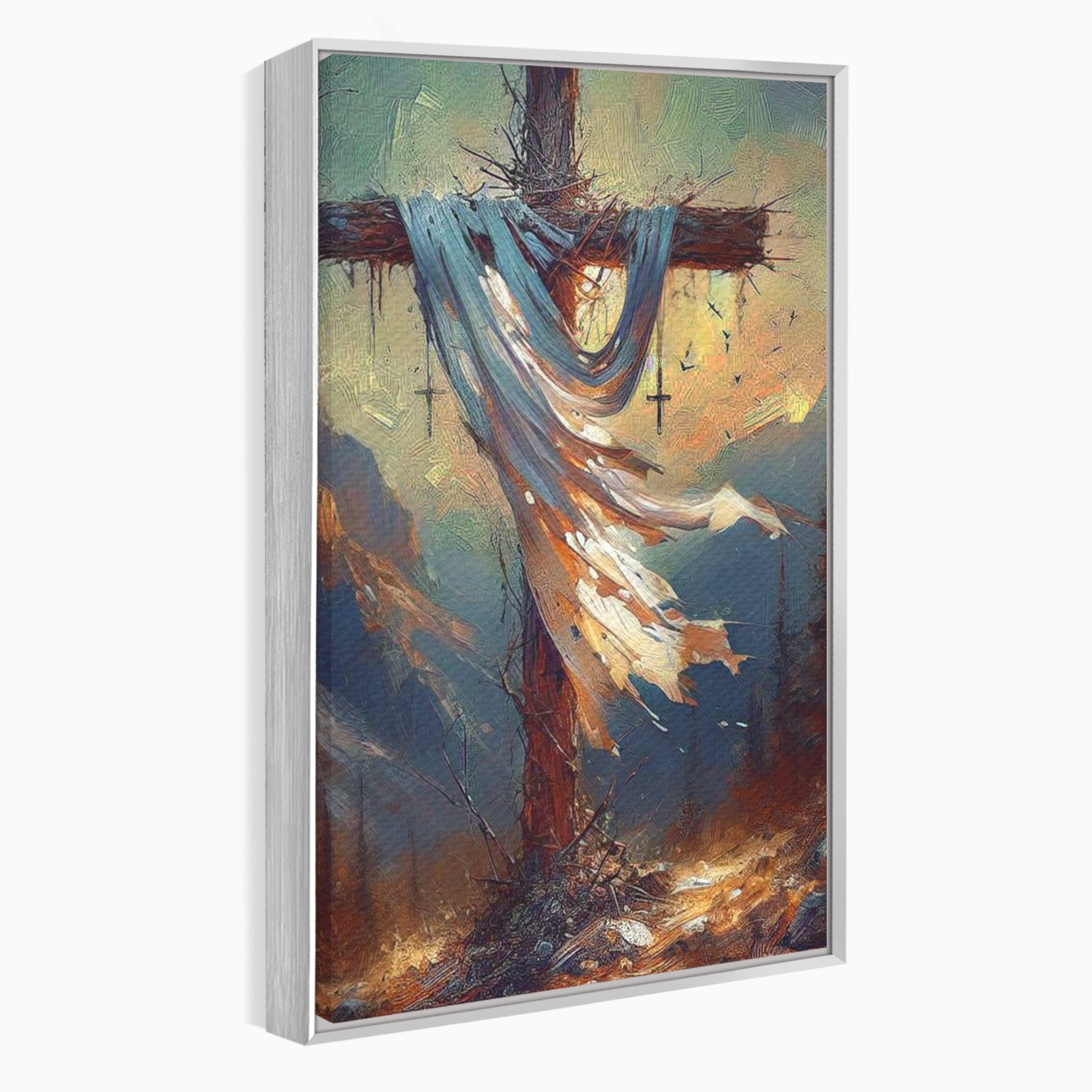 Tablou Canvas Premium LuxCanva® PI1382, Crucea Mantuirii, Crucifix, Hristos, Mantuire, Religie, Jertfa, Culori Vibrante, Living, Dormitor