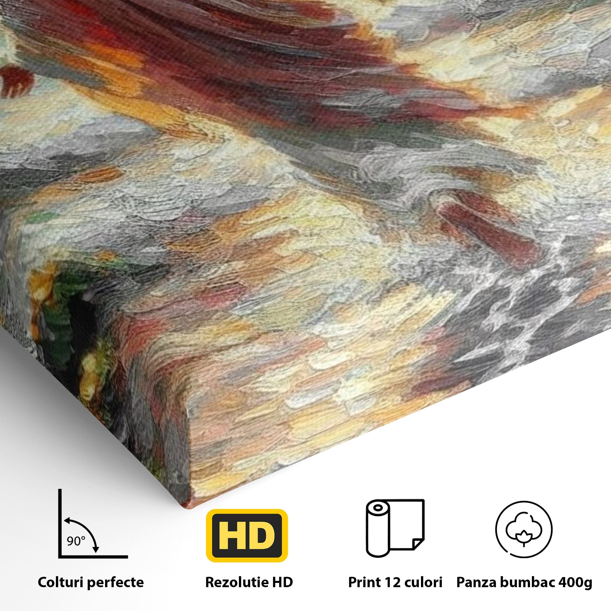 Tablou Canvas Premium LuxCanva® PI1383, Iisus Pe Mare, Hristos, Religie, Mare, Apus, Culori Vibrante, Living, Dormitor