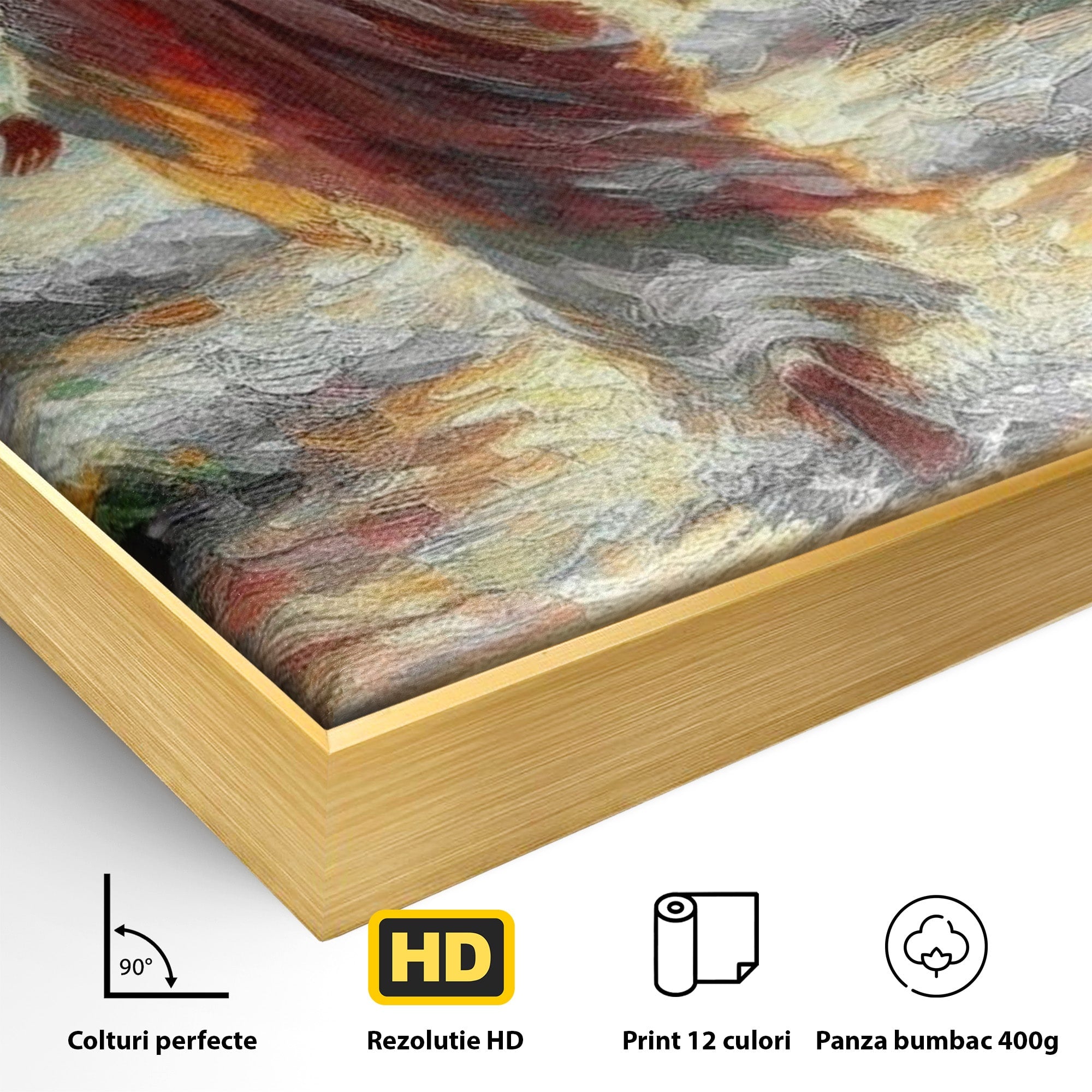 Tablou Canvas Premium LuxCanva® PI1383, Iisus Pe Mare, Hristos, Religie, Mare, Apus, Culori Vibrante, Living, Dormitor
