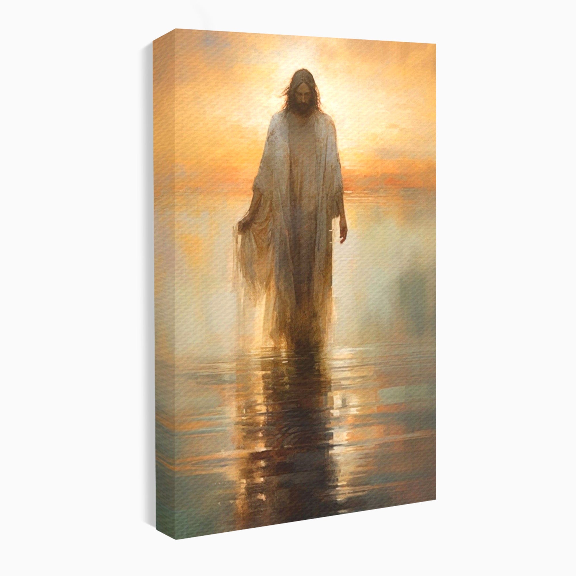 Tablou Canvas Premium LuxCanva® PI1384, Iisus Mantuitorul, Fiul, Spiritualitate, Religie, Meditatie, Culori Vibrante, Living