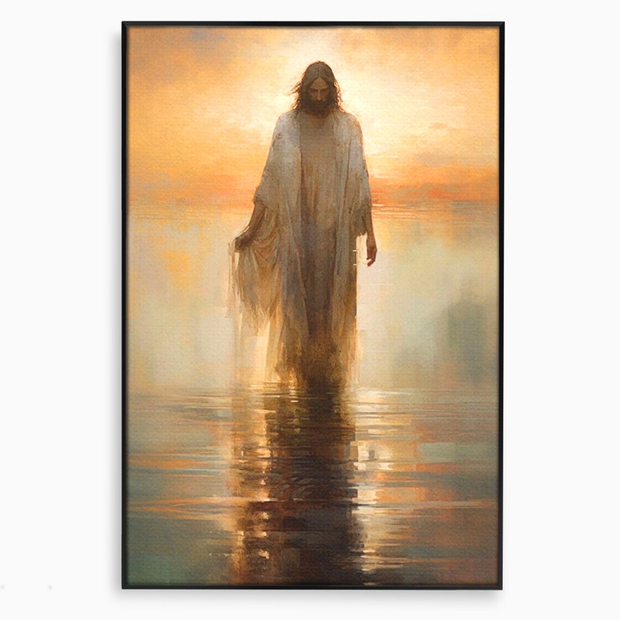 Tablou Canvas Premium LuxCanva® PI1384, Iisus Mantuitorul, Fiul, Spiritualitate, Religie, Meditatie, Culori Vibrante, Living
