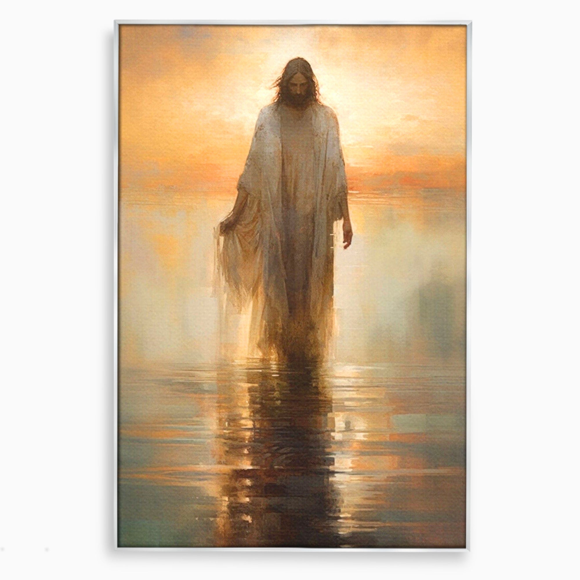 Tablou Canvas Premium LuxCanva® PI1384, Iisus Mantuitorul, Fiul, Spiritualitate, Religie, Meditatie, Culori Vibrante, Living