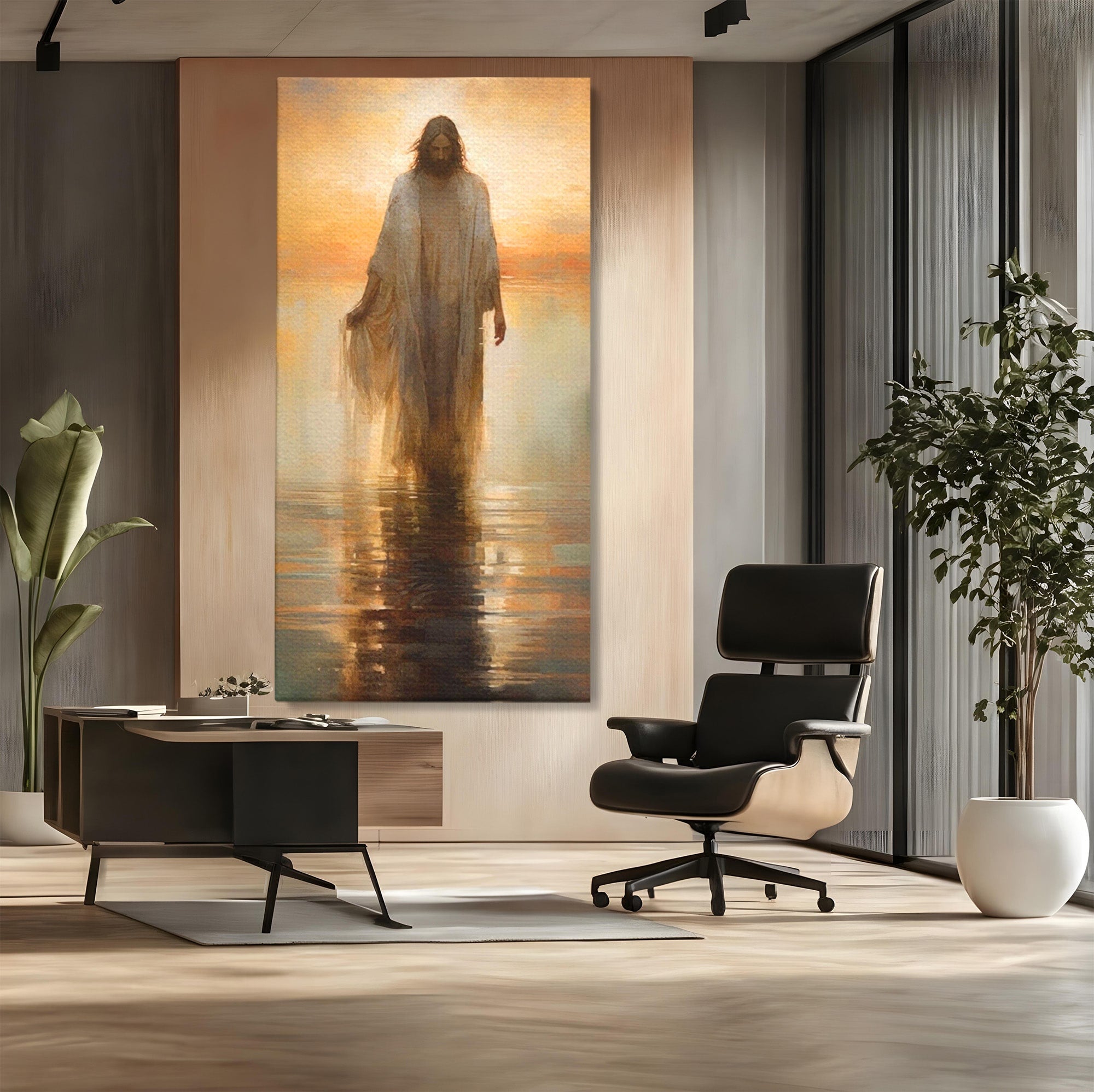 Tablou Canvas Premium LuxCanva® PI1384, Iisus Mantuitorul, Fiul, Spiritualitate, Religie, Meditatie, Culori Vibrante, Living