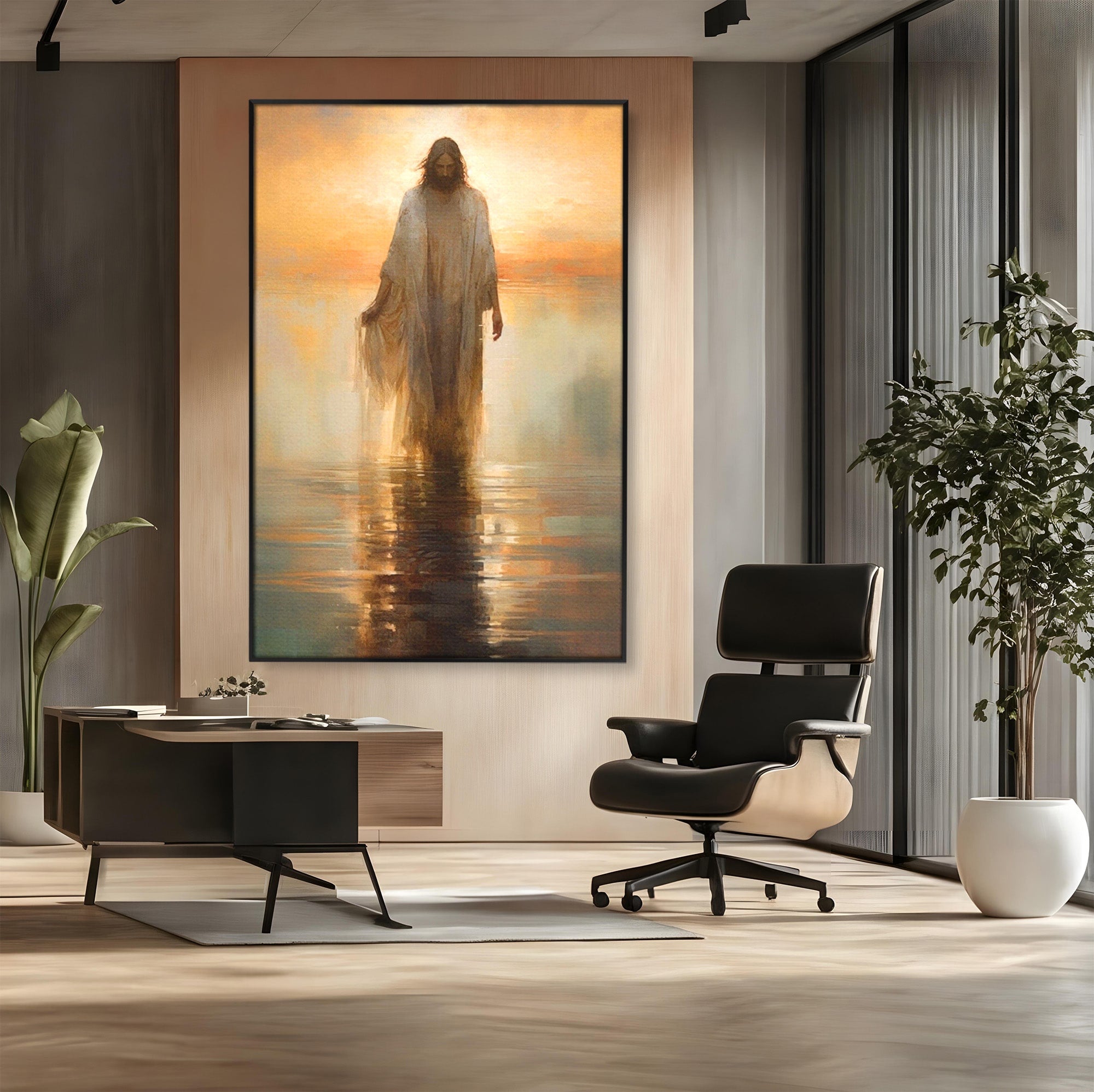 Tablou Canvas Premium LuxCanva® PI1384, Iisus Mantuitorul, Fiul, Spiritualitate, Religie, Meditatie, Culori Vibrante, Living