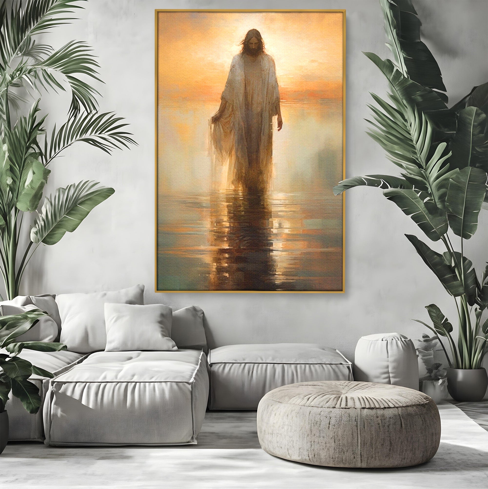 Tablou Canvas Premium LuxCanva® PI1384, Iisus Mantuitorul, Fiul, Spiritualitate, Religie, Meditatie, Culori Vibrante, Living