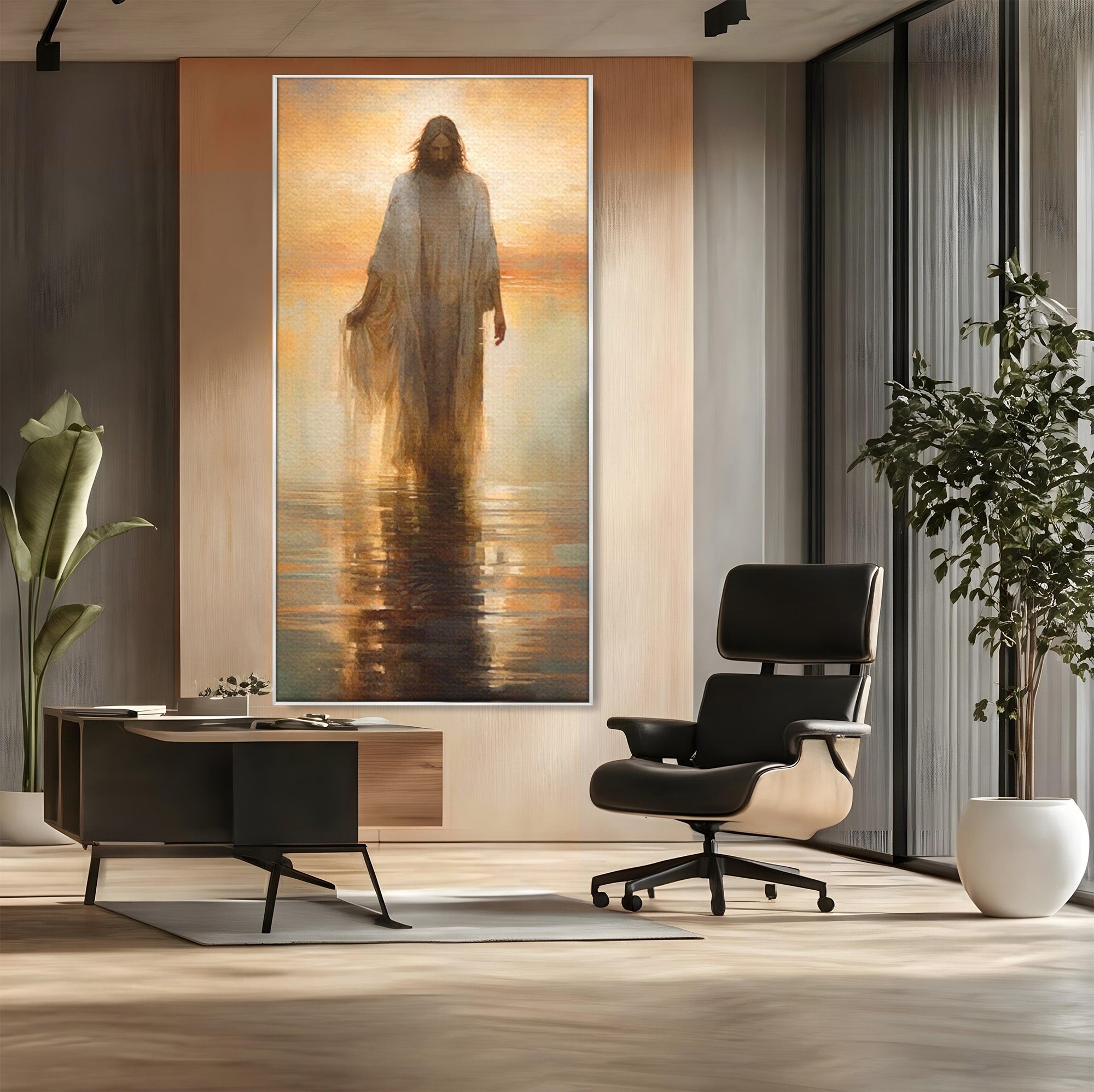 Tablou Canvas Premium LuxCanva® PI1384, Iisus Mantuitorul, Fiul, Spiritualitate, Religie, Meditatie, Culori Vibrante, Living