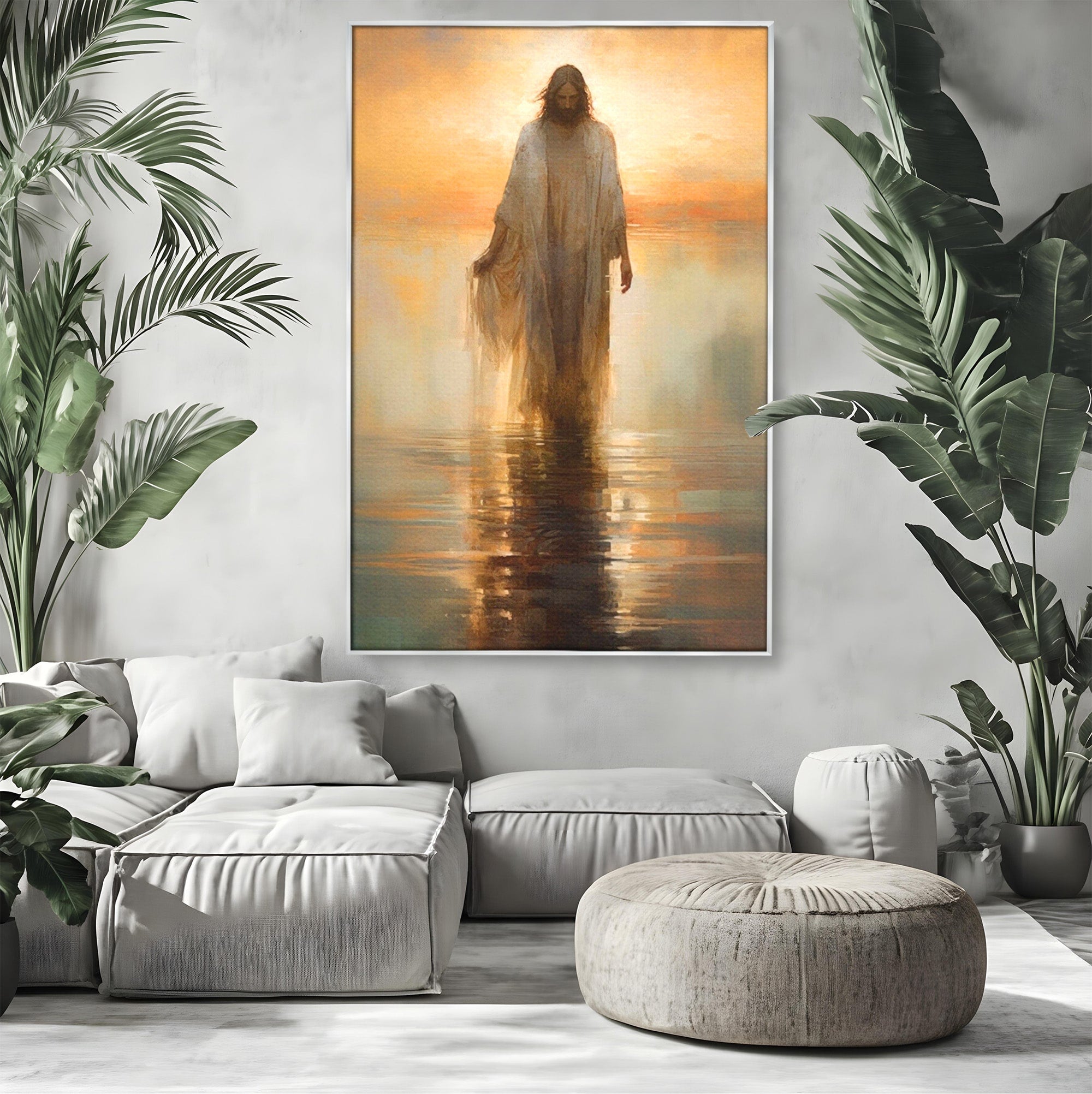 Tablou Canvas Premium LuxCanva® PI1384, Iisus Mantuitorul, Fiul, Spiritualitate, Religie, Meditatie, Culori Vibrante, Living
