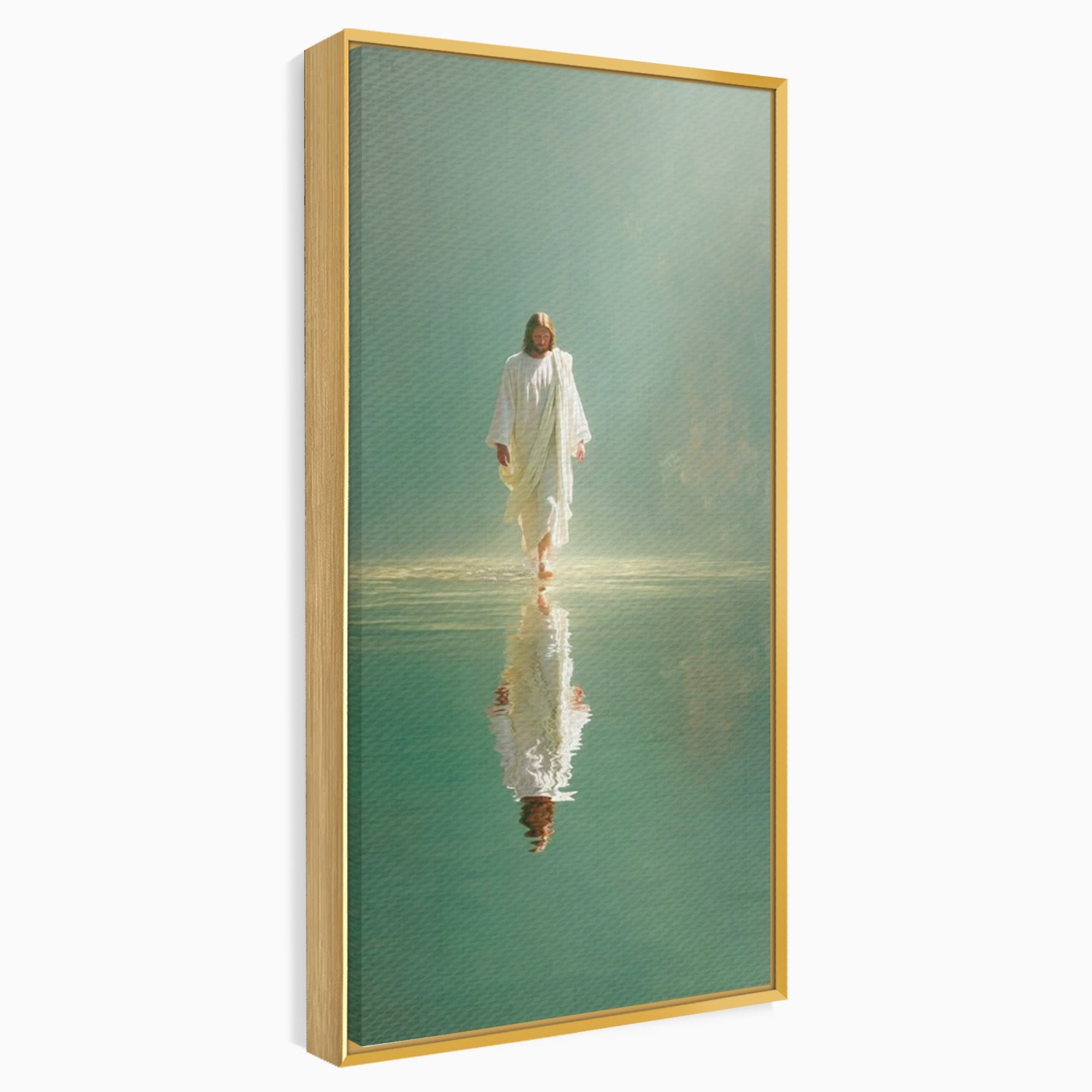 Tablou Canvas Premium LuxCanva® PI1385, Mantuitorul Pe Apa, Religie, Spiritualitate, Apa, Meditatie, Culori Vibrante, Living, Dormitor