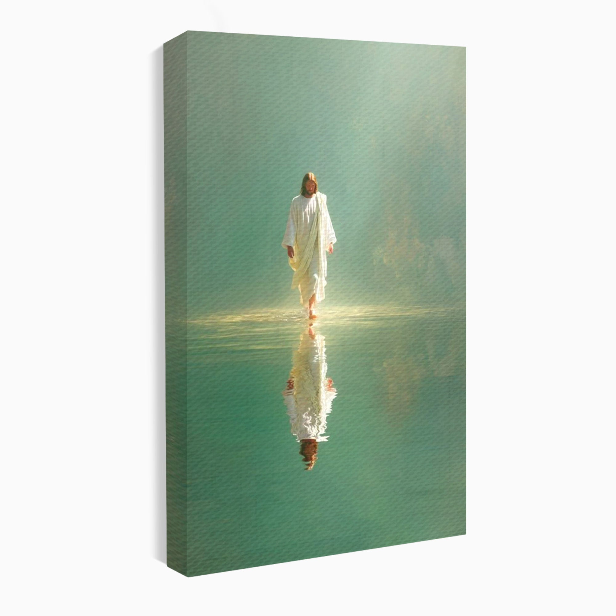 Tablou Canvas Premium LuxCanva® PI1385, Mantuitorul Pe Apa, Religie, Spiritualitate, Apa, Meditatie, Culori Vibrante, Living, Dormitor