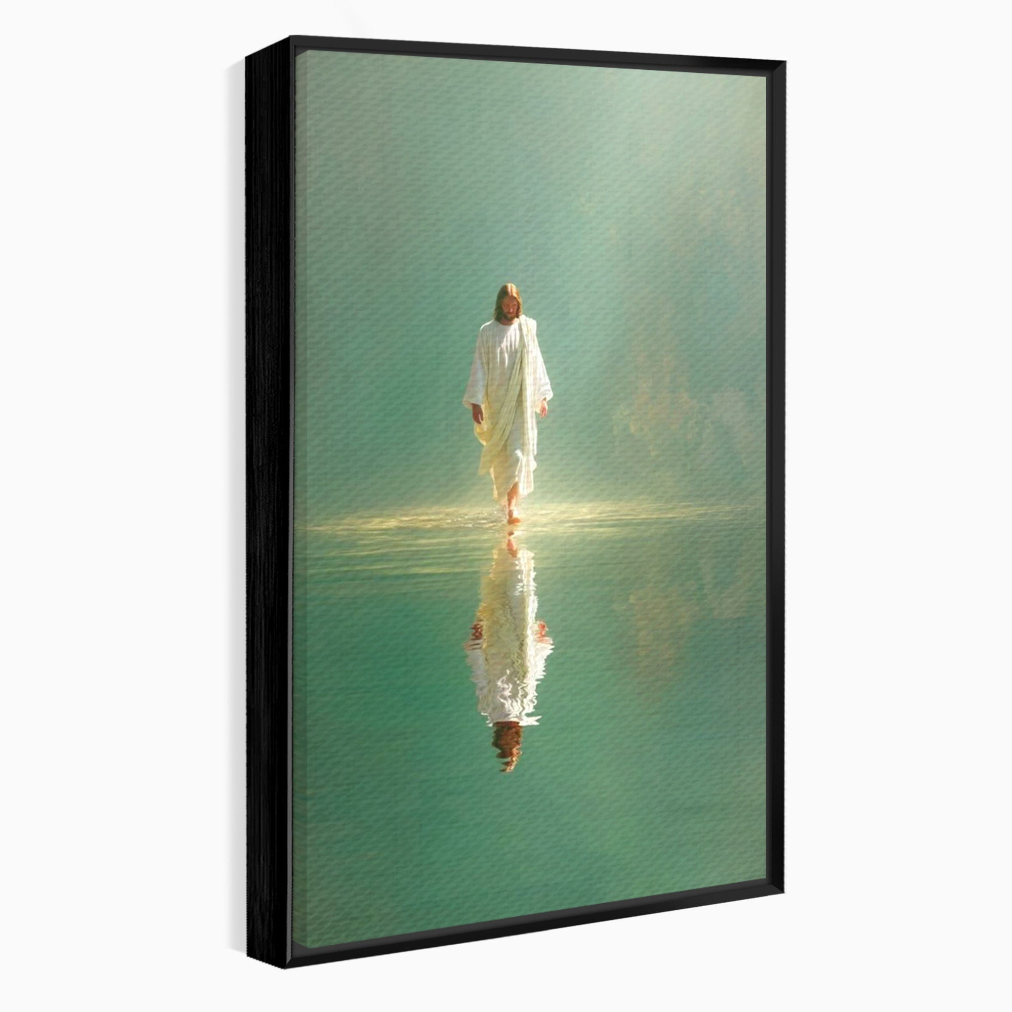 Tablou Canvas Premium LuxCanva® PI1385, Mantuitorul Pe Apa, Religie, Spiritualitate, Apa, Meditatie, Culori Vibrante, Living, Dormitor