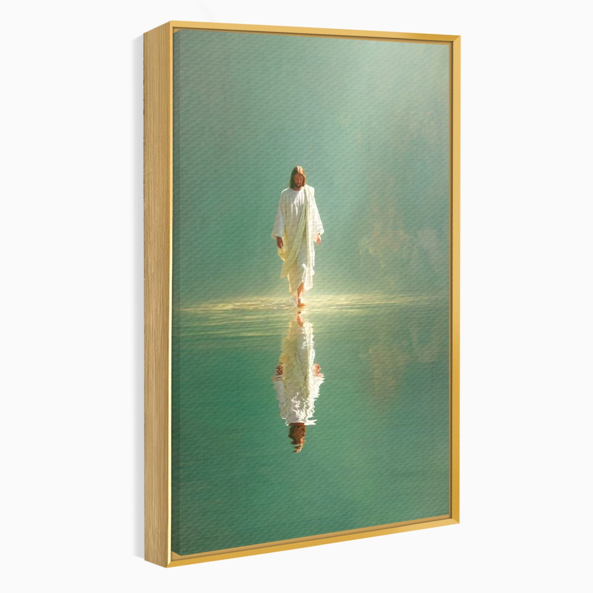 Tablou Canvas Premium LuxCanva® PI1385, Mantuitorul Pe Apa, Religie, Spiritualitate, Apa, Meditatie, Culori Vibrante, Living, Dormitor