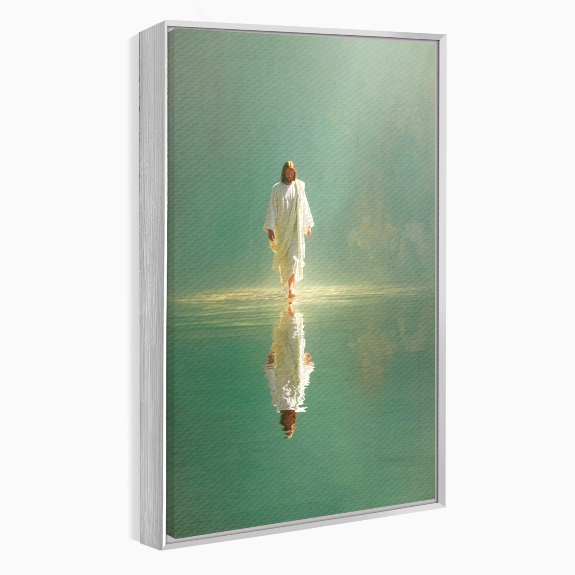Tablou Canvas Premium LuxCanva® PI1385, Mantuitorul Pe Apa, Religie, Spiritualitate, Apa, Meditatie, Culori Vibrante, Living, Dormitor