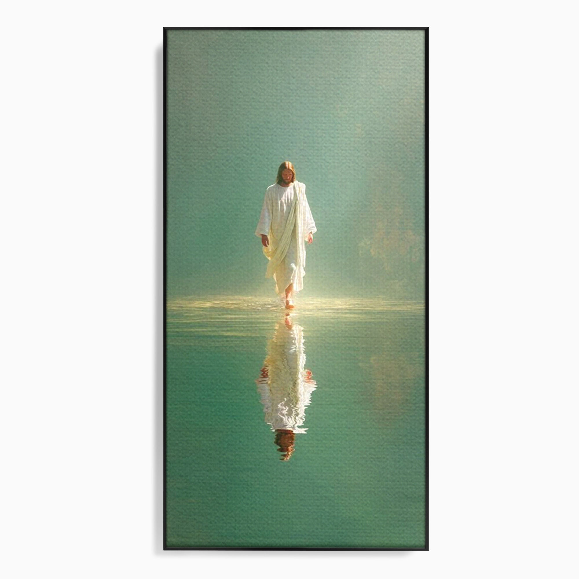 Tablou Canvas Premium LuxCanva® PI1385, Mantuitorul Pe Apa, Religie, Spiritualitate, Apa, Meditatie, Culori Vibrante, Living, Dormitor