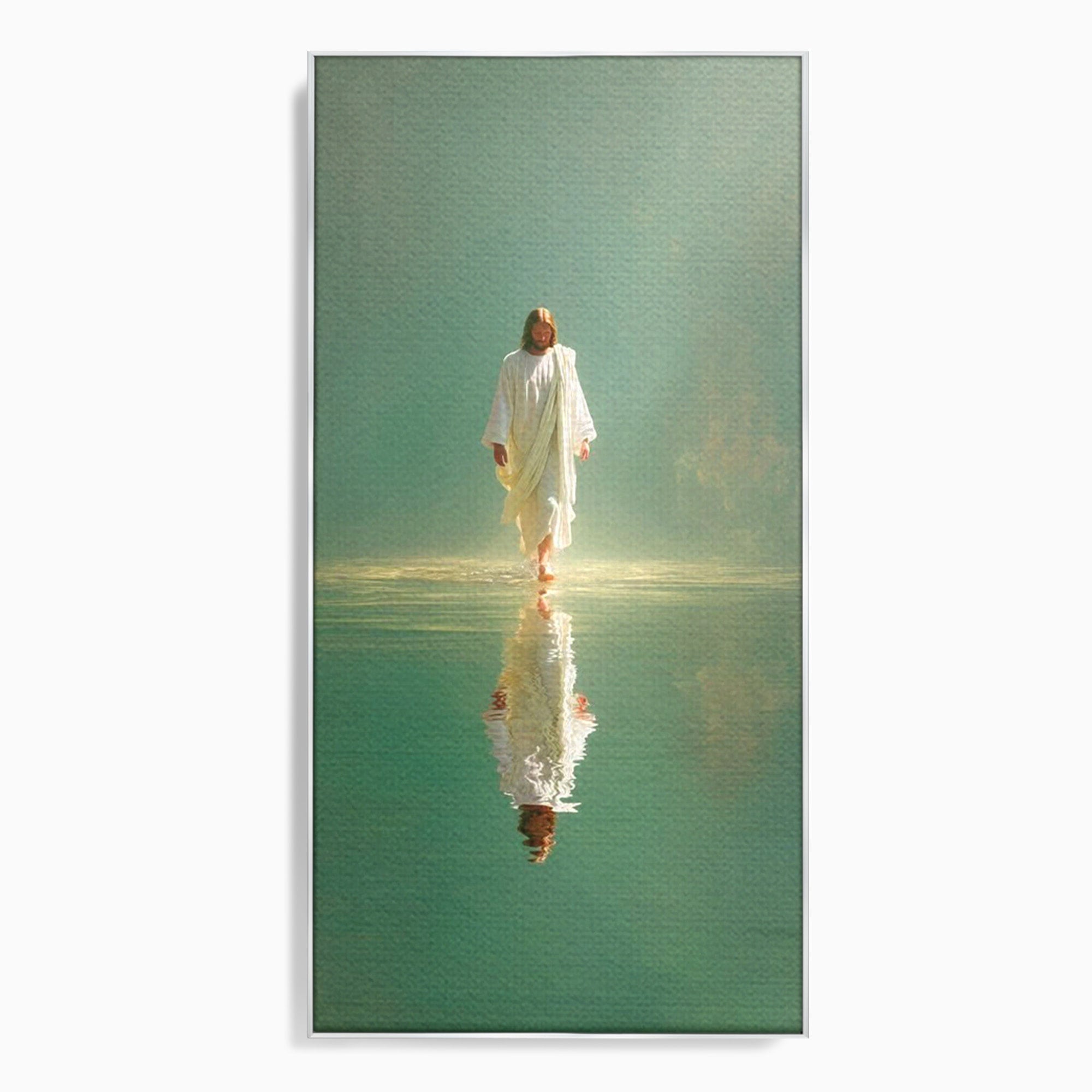 Tablou Canvas Premium LuxCanva® PI1385, Mantuitorul Pe Apa, Religie, Spiritualitate, Apa, Meditatie, Culori Vibrante, Living, Dormitor