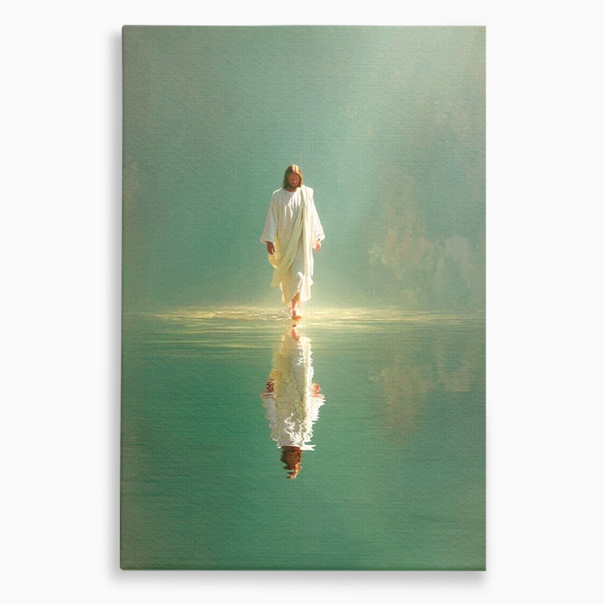 Tablou Canvas Premium LuxCanva® PI1385, Mantuitorul Pe Apa, Religie, Spiritualitate, Apa, Meditatie, Culori Vibrante, Living, Dormitor