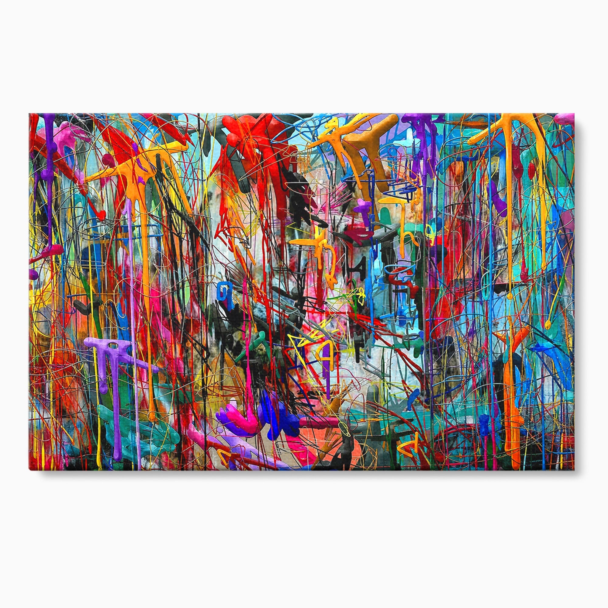 Tablou Canvas Premium LuxCanva® PI1386, Explozie De Culori Abstracte, Abstract, Arta Moderna, Creativitate, Energetic, Culori Vibrante, Living