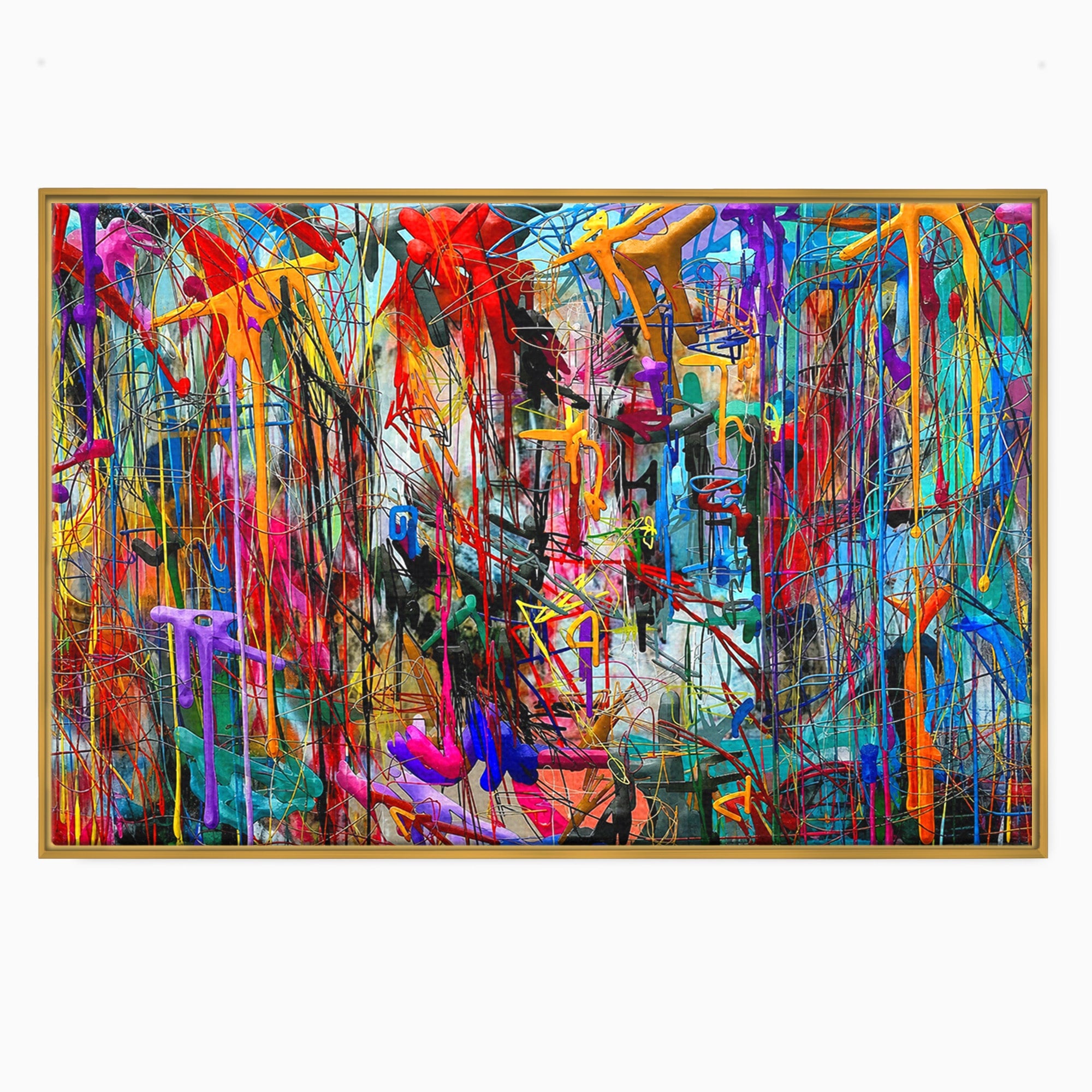 Tablou Canvas Premium LuxCanva® PI1386, Explozie De Culori Abstracte, Abstract, Arta Moderna, Creativitate, Energetic, Culori Vibrante, Living