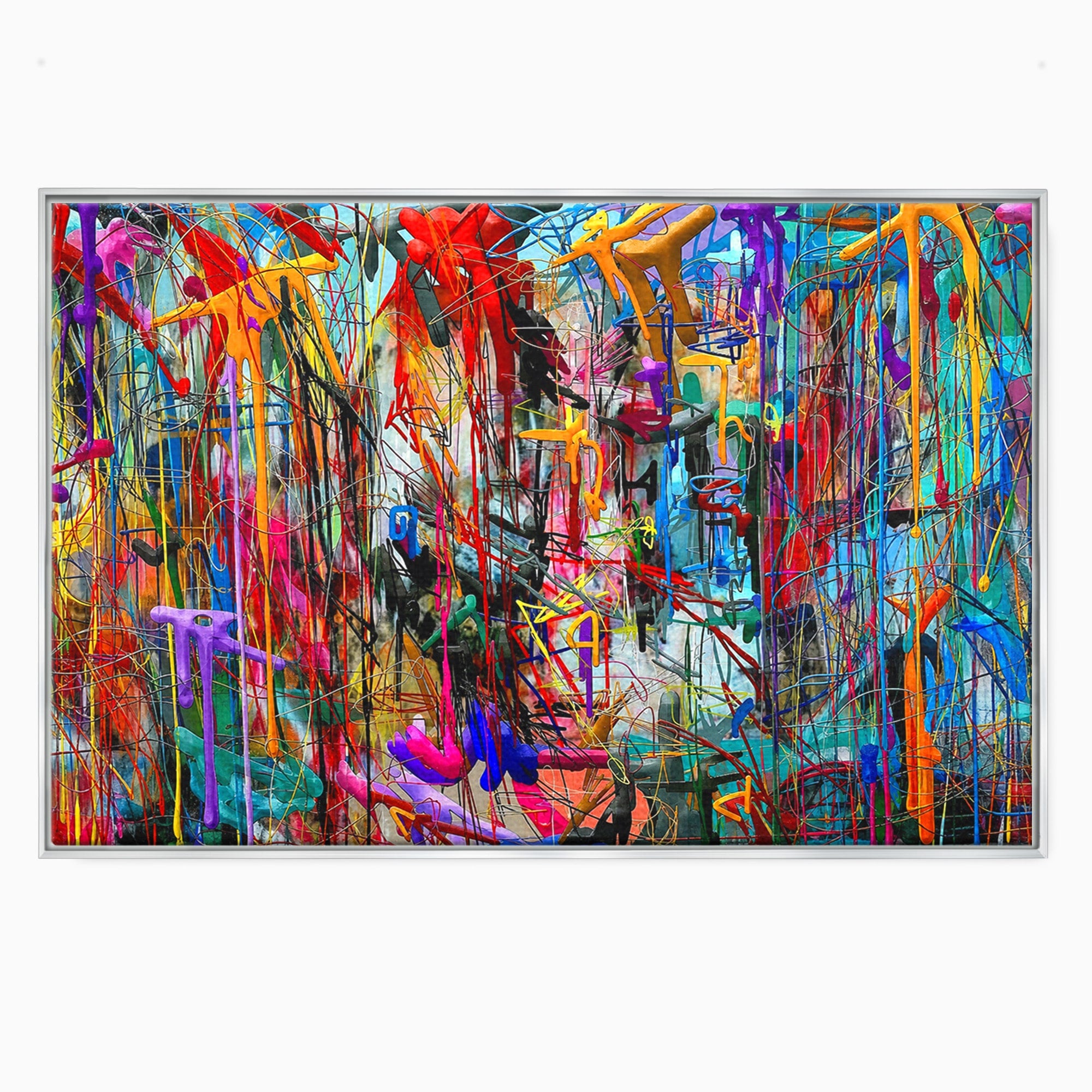 Tablou Canvas Premium LuxCanva® PI1386, Explozie De Culori Abstracte, Abstract, Arta Moderna, Creativitate, Energetic, Culori Vibrante, Living