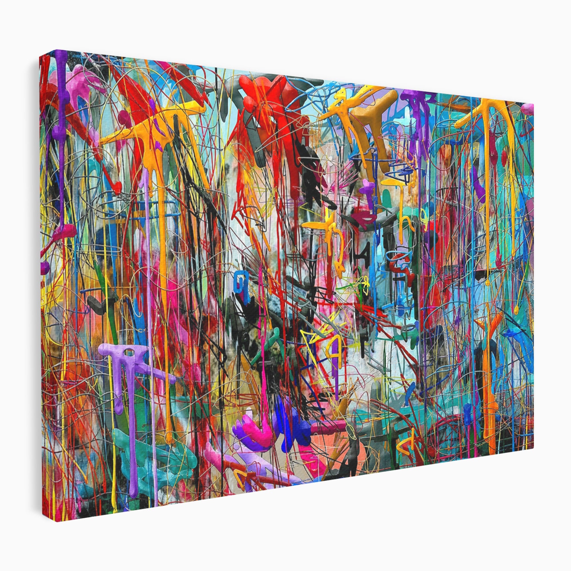 Tablou Canvas Premium LuxCanva® PI1386, Explozie De Culori Abstracte, Abstract, Arta Moderna, Creativitate, Energetic, Culori Vibrante, Living