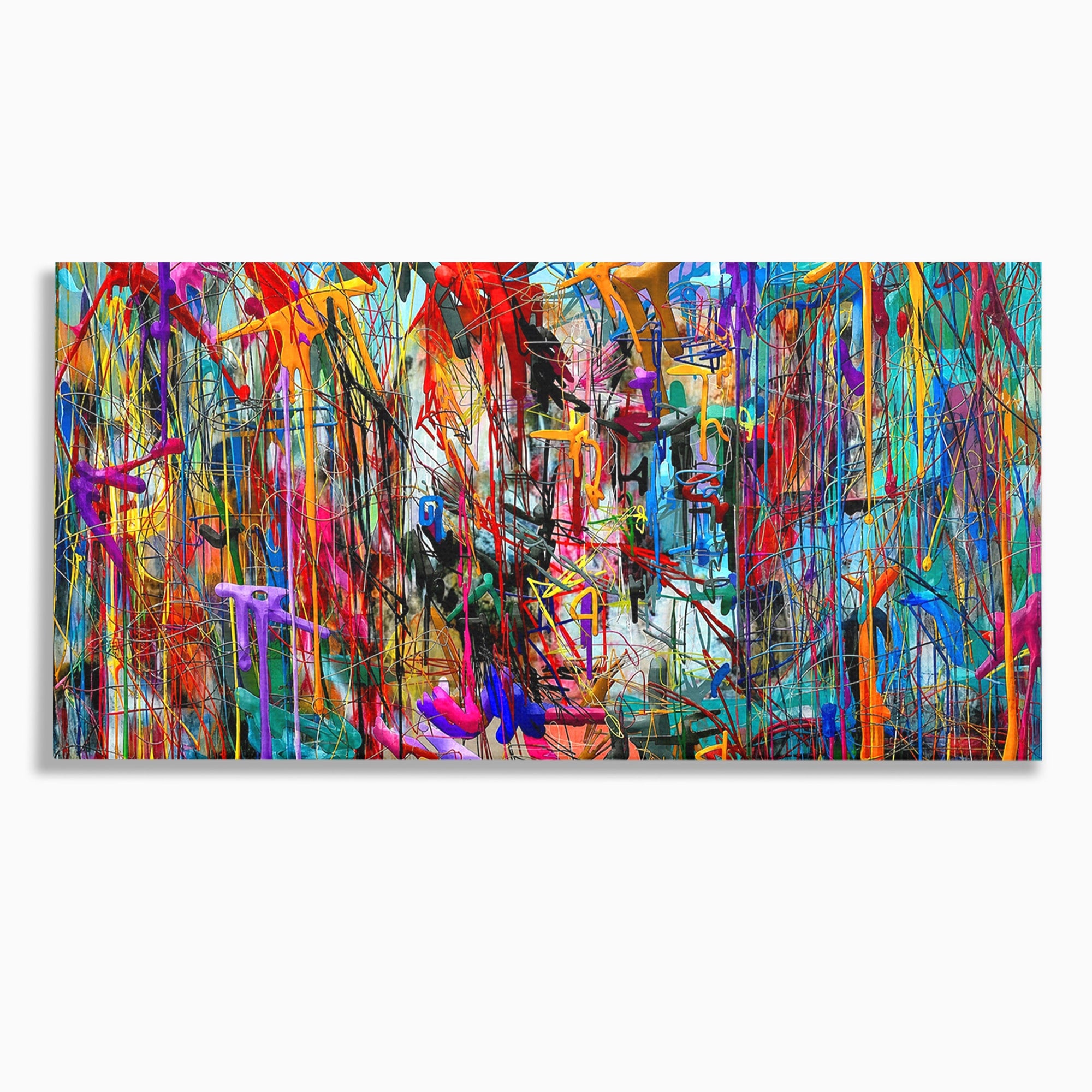 Tablou Canvas Premium LuxCanva® PI1386, Explozie De Culori Abstracte, Abstract, Arta Moderna, Creativitate, Energetic, Culori Vibrante, Living