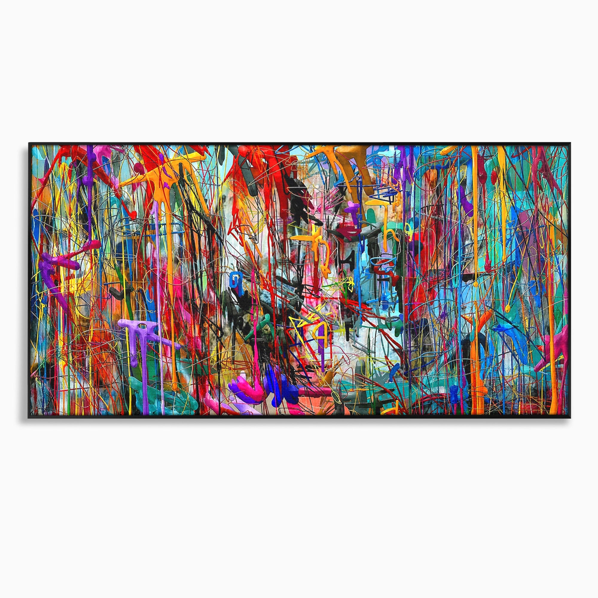 Tablou Canvas Premium LuxCanva® PI1386, Explozie De Culori Abstracte, Abstract, Arta Moderna, Creativitate, Energetic, Culori Vibrante, Living