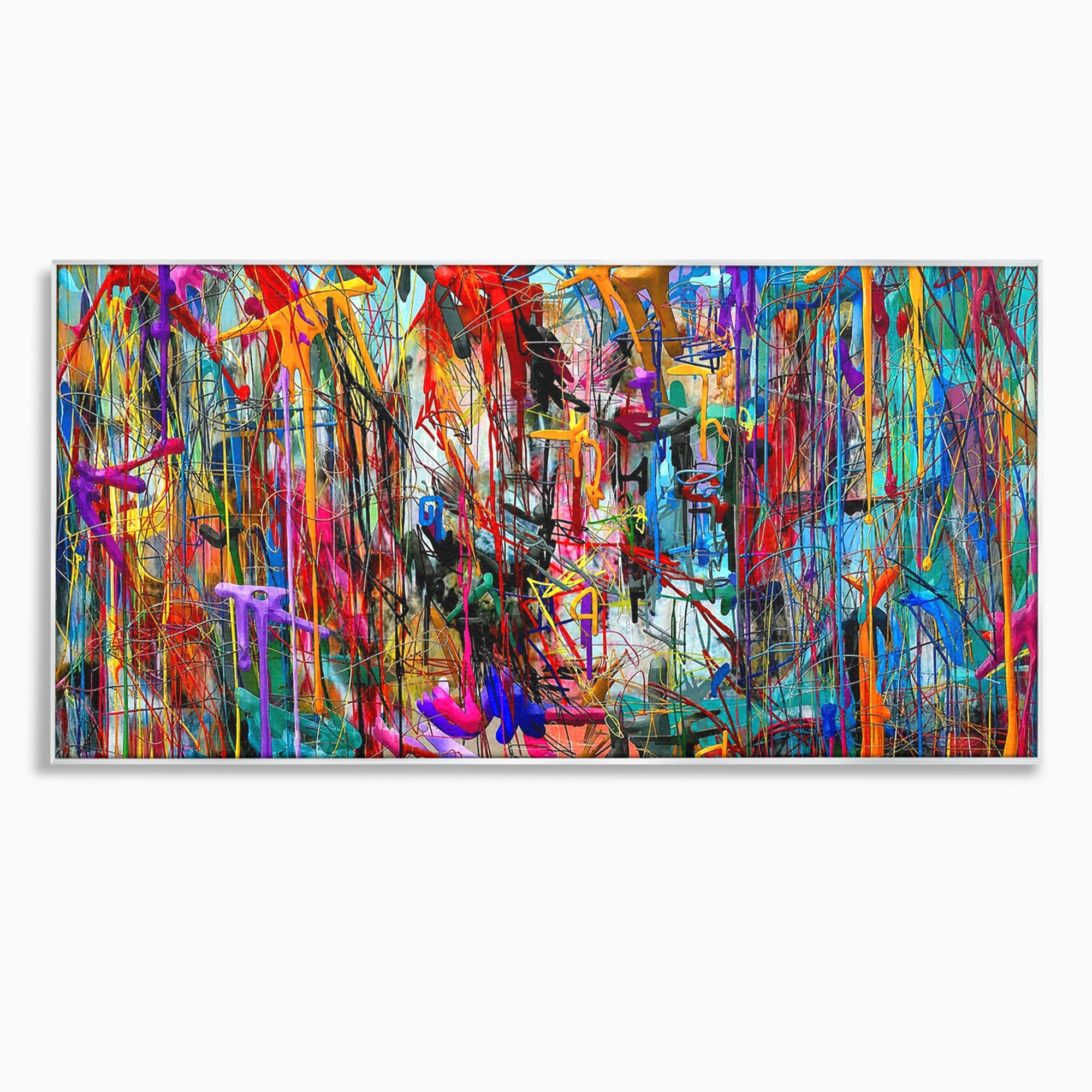 Tablou Canvas Premium LuxCanva® PI1386, Explozie De Culori Abstracte, Abstract, Arta Moderna, Creativitate, Energetic, Culori Vibrante, Living