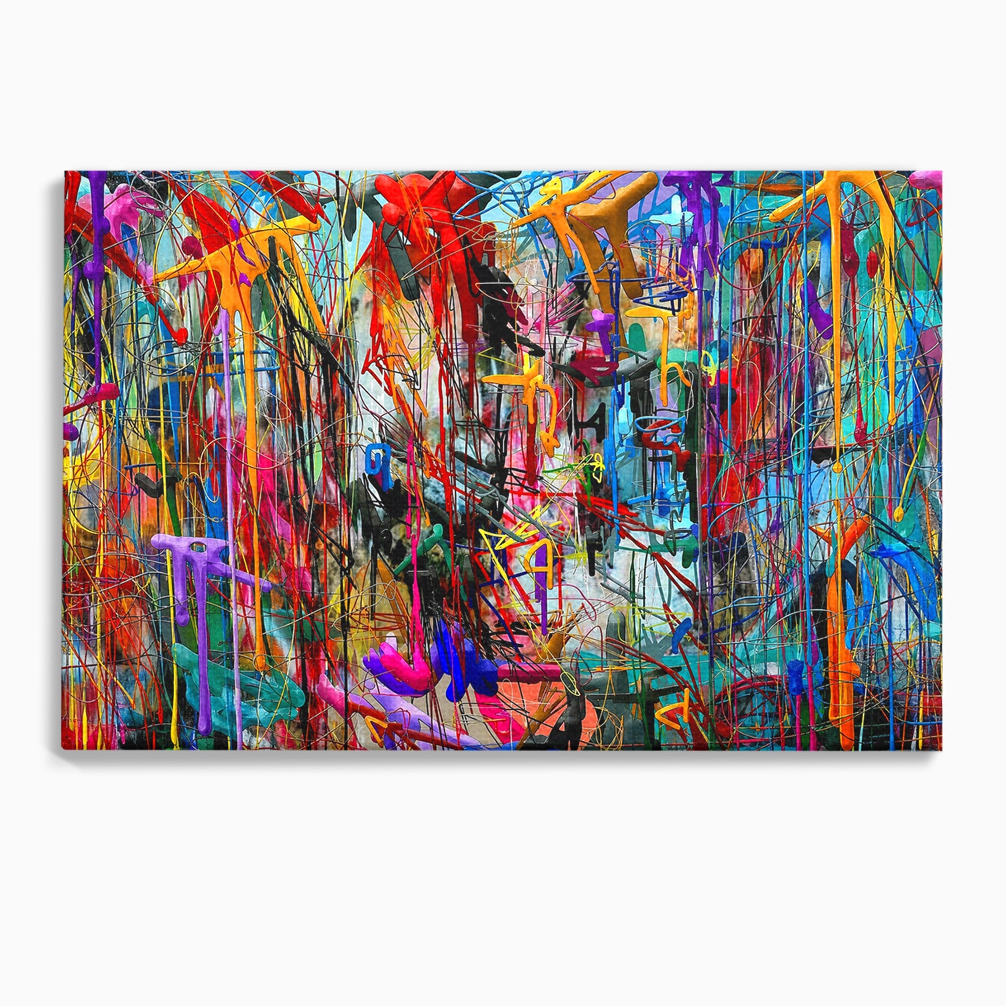 Tablou Canvas Premium LuxCanva® PI1386, Explozie De Culori Abstracte, Abstract, Arta Moderna, Creativitate, Energetic, Culori Vibrante, Living