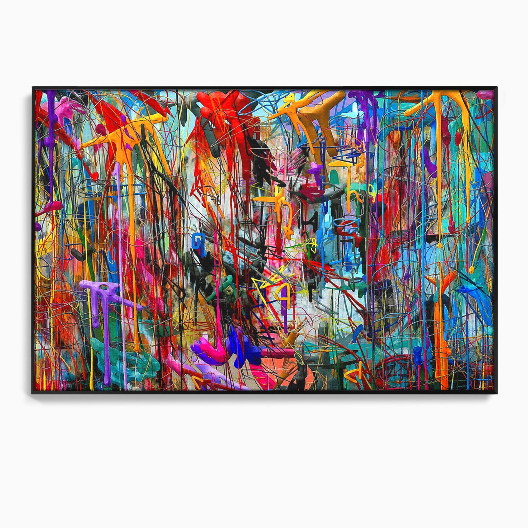 Tablou Canvas Premium LuxCanva® PI1386, Explozie De Culori Abstracte, Abstract, Arta Moderna, Creativitate, Energetic, Culori Vibrante, Living