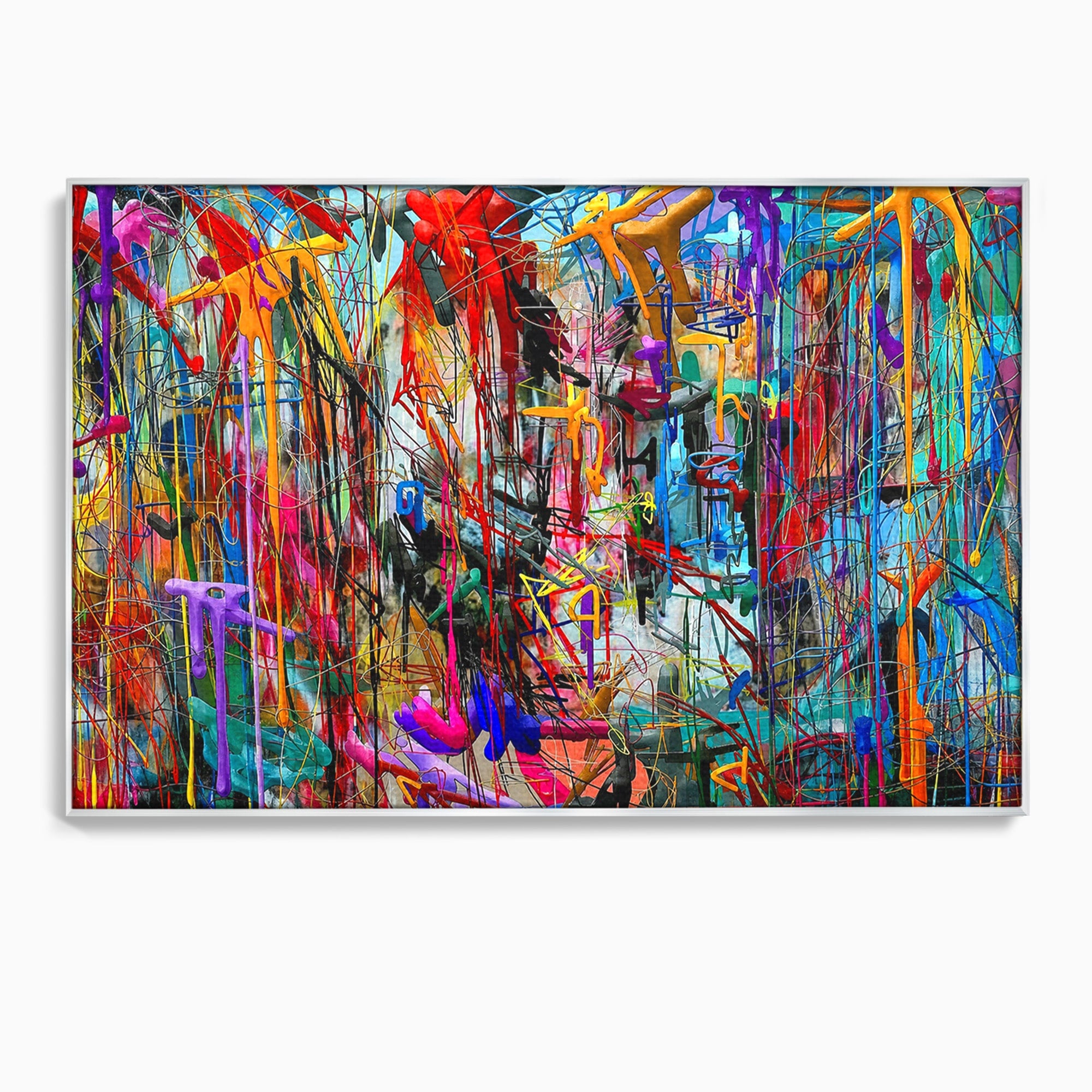 Tablou Canvas Premium LuxCanva® PI1386, Explozie De Culori Abstracte, Abstract, Arta Moderna, Creativitate, Energetic, Culori Vibrante, Living