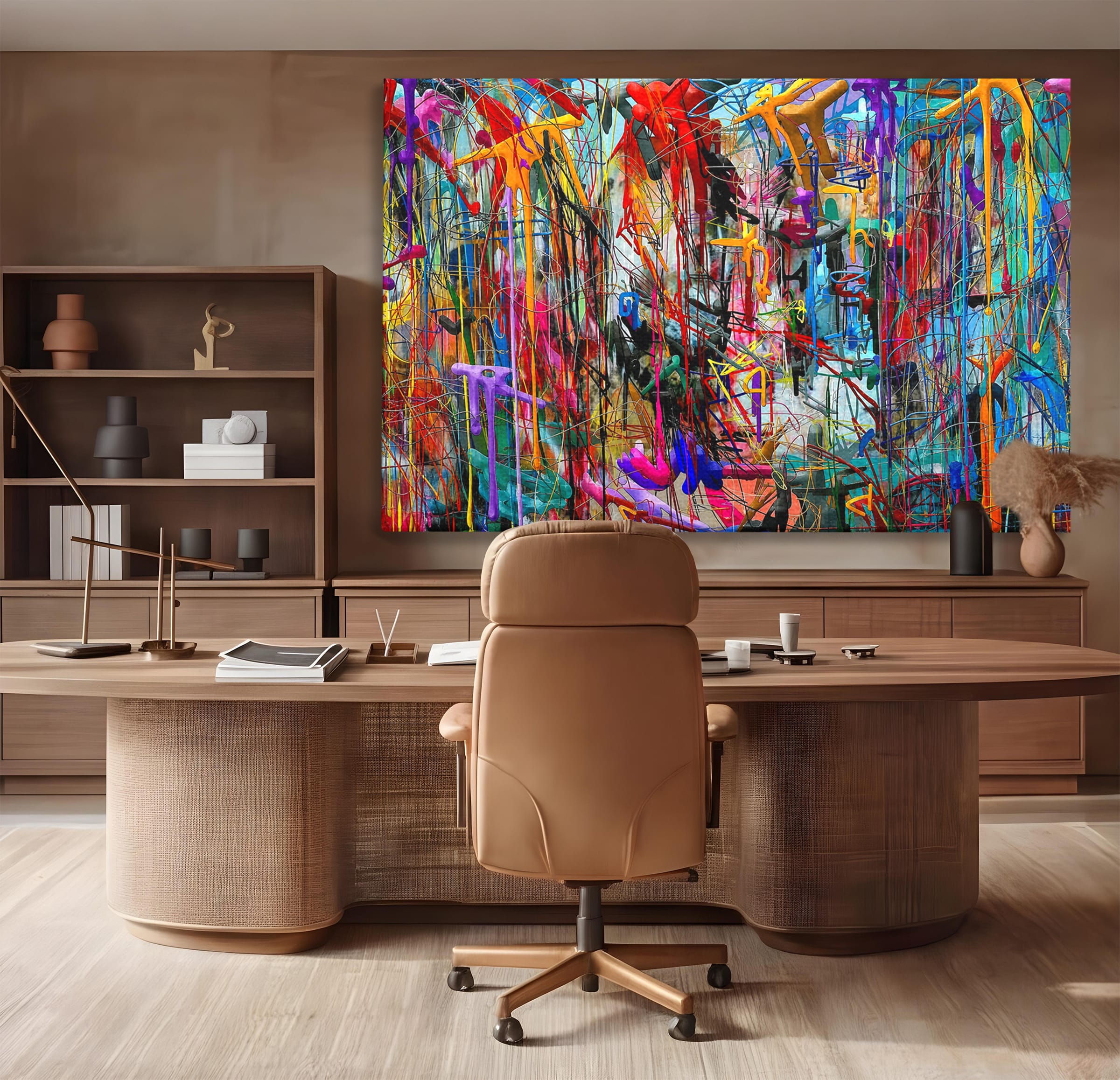 Tablou Canvas Premium LuxCanva® PI1386, Explozie De Culori Abstracte, Abstract, Arta Moderna, Creativitate, Energetic, Culori Vibrante, Living