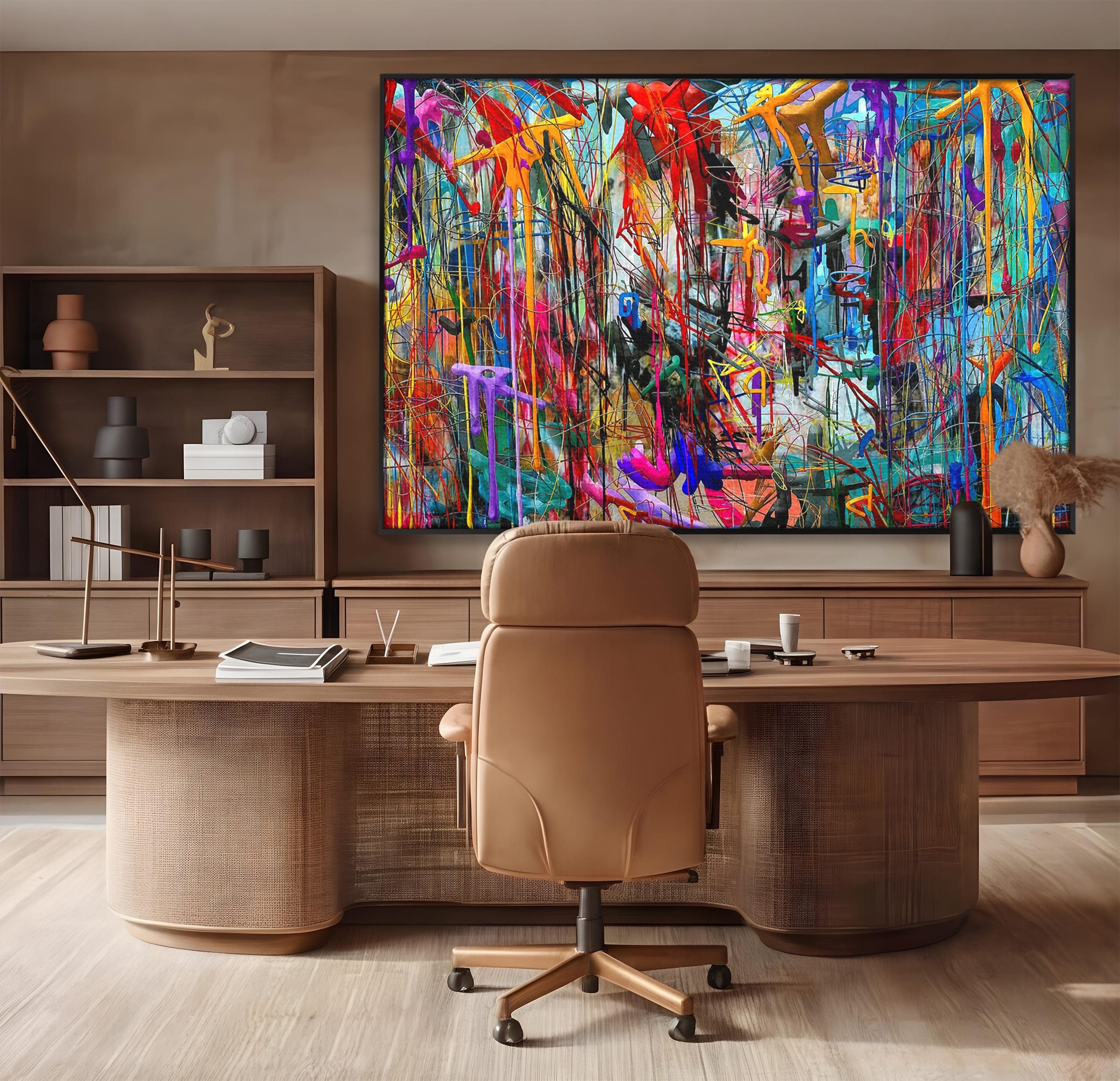Tablou Canvas Premium LuxCanva® PI1386, Explozie De Culori Abstracte, Abstract, Arta Moderna, Creativitate, Energetic, Culori Vibrante, Living