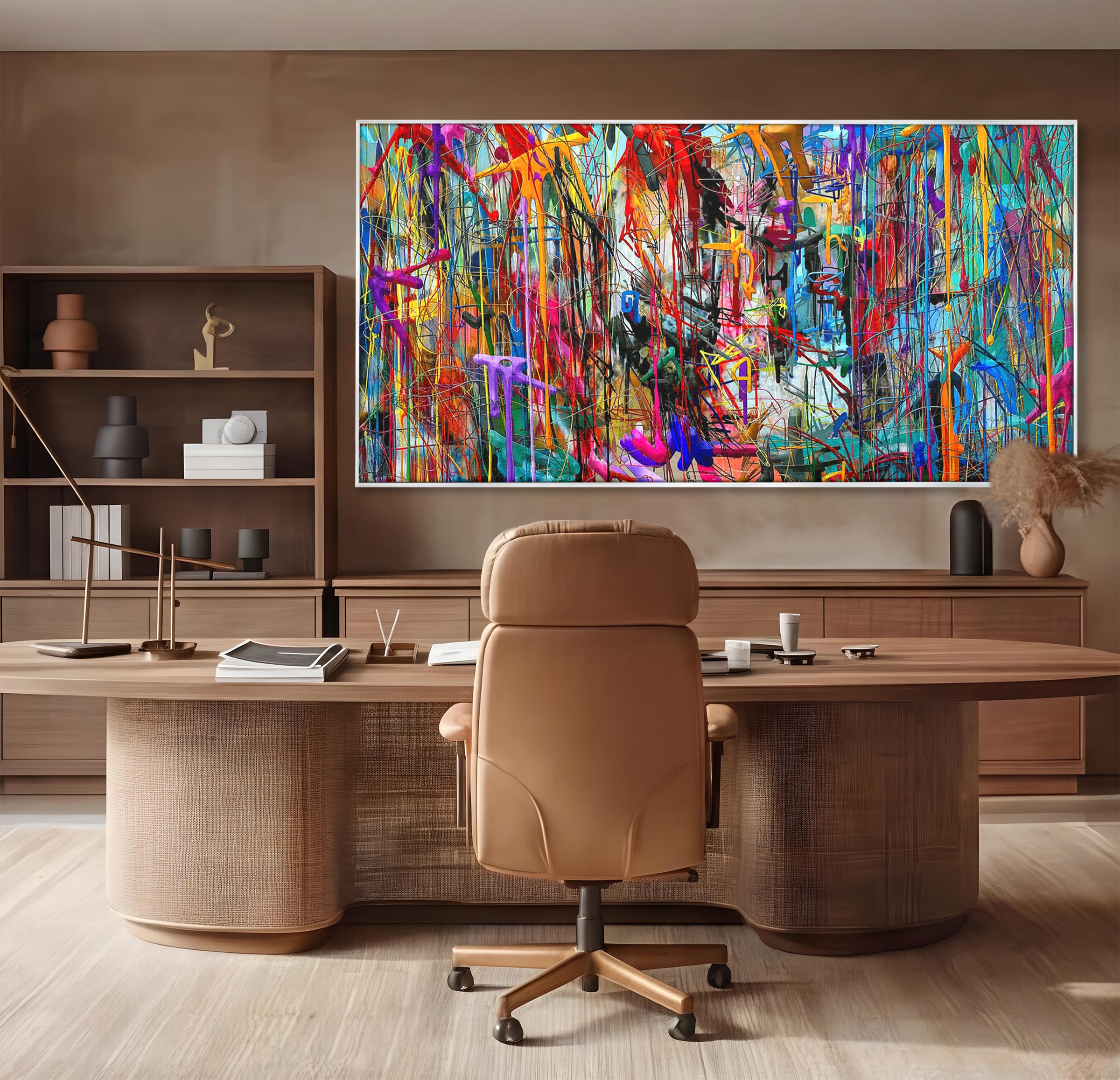 Tablou Canvas Premium LuxCanva® PI1386, Explozie De Culori Abstracte, Abstract, Arta Moderna, Creativitate, Energetic, Culori Vibrante, Living