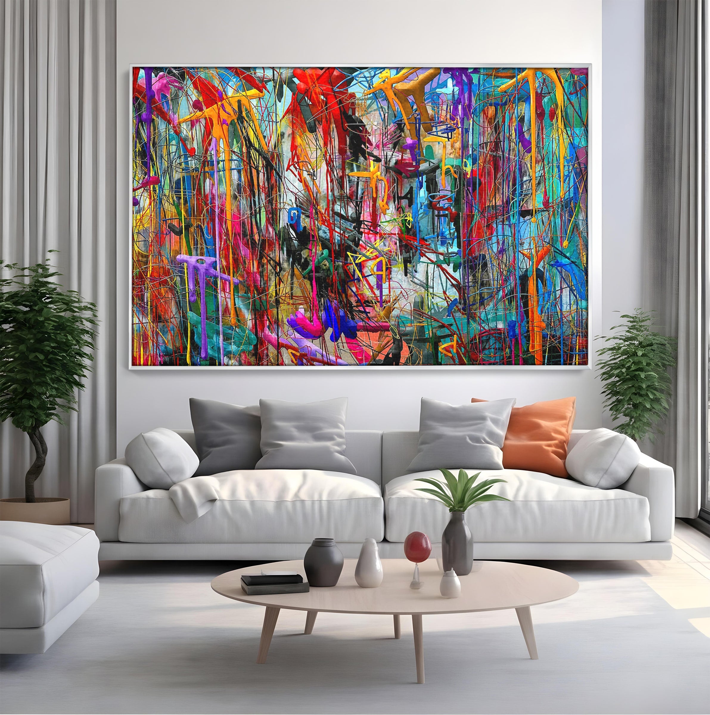 Tablou Canvas Premium LuxCanva® PI1386, Explozie De Culori Abstracte, Abstract, Arta Moderna, Creativitate, Energetic, Culori Vibrante, Living