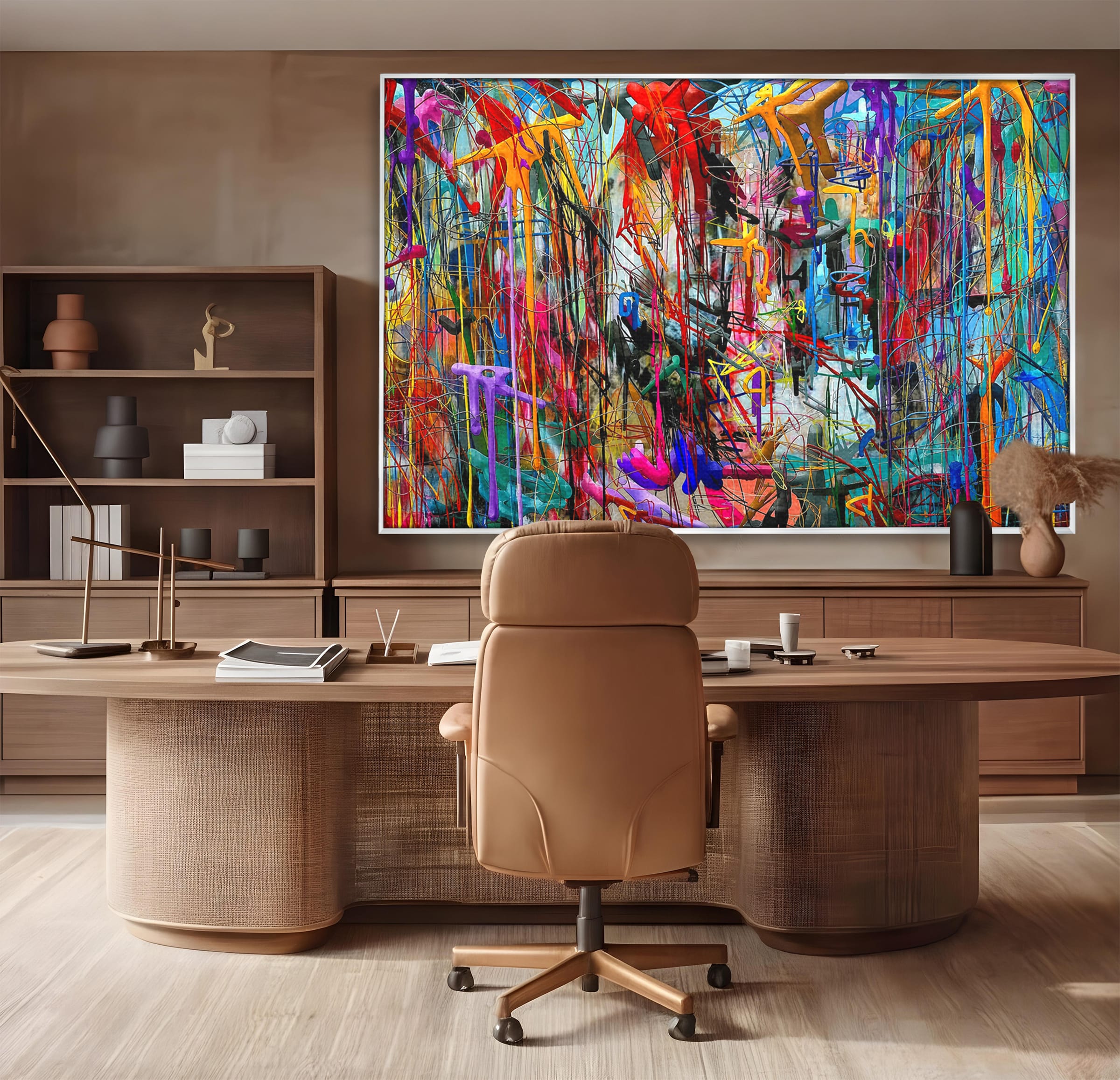 Tablou Canvas Premium LuxCanva® PI1386, Explozie De Culori Abstracte, Abstract, Arta Moderna, Creativitate, Energetic, Culori Vibrante, Living