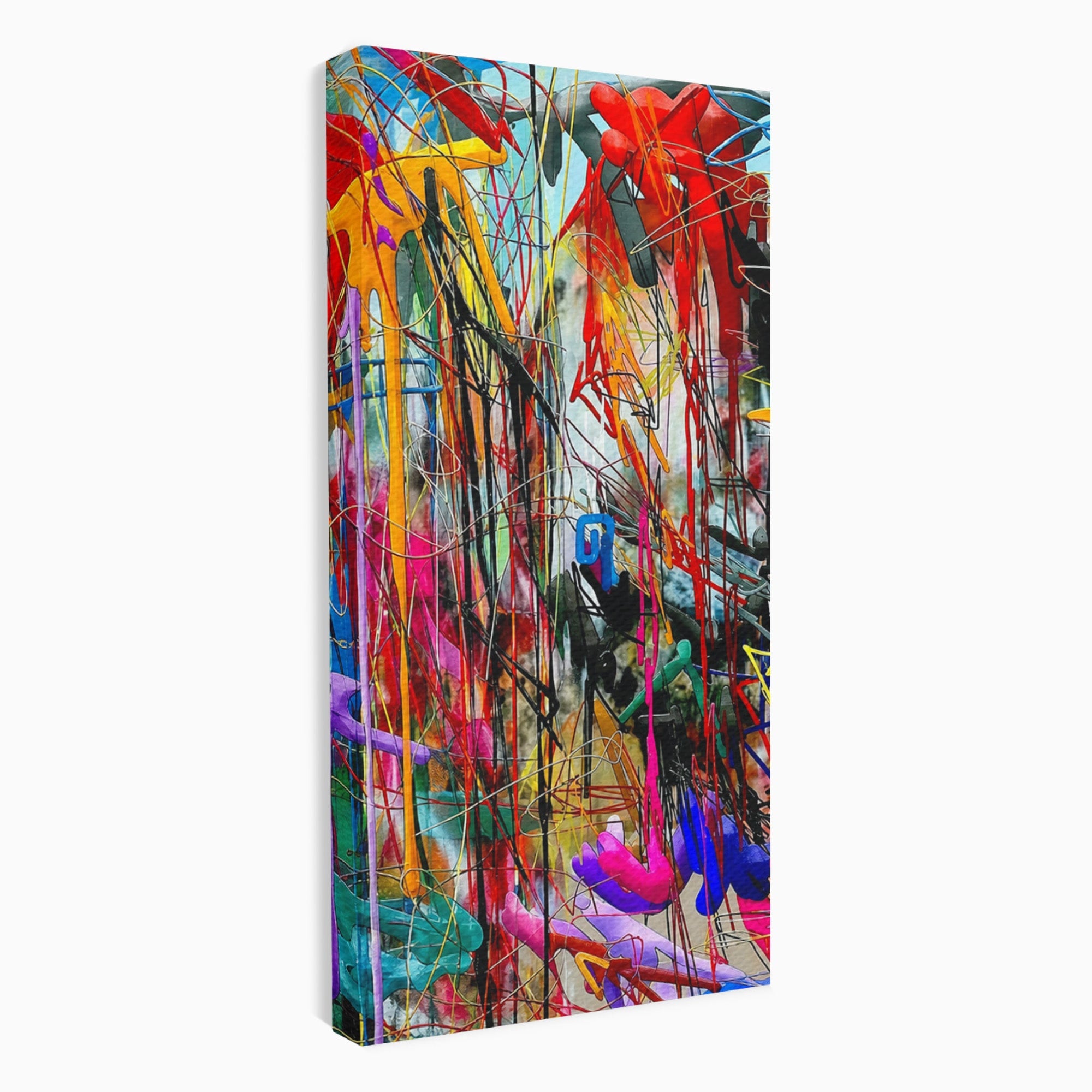 Tablou Canvas Premium LuxCanva® PI1387, Vibratii Abstracte, Set 2 Tablouri, Abstract, Arta Moderna, Creativitate, Energetic, Culori Vibrante, Living