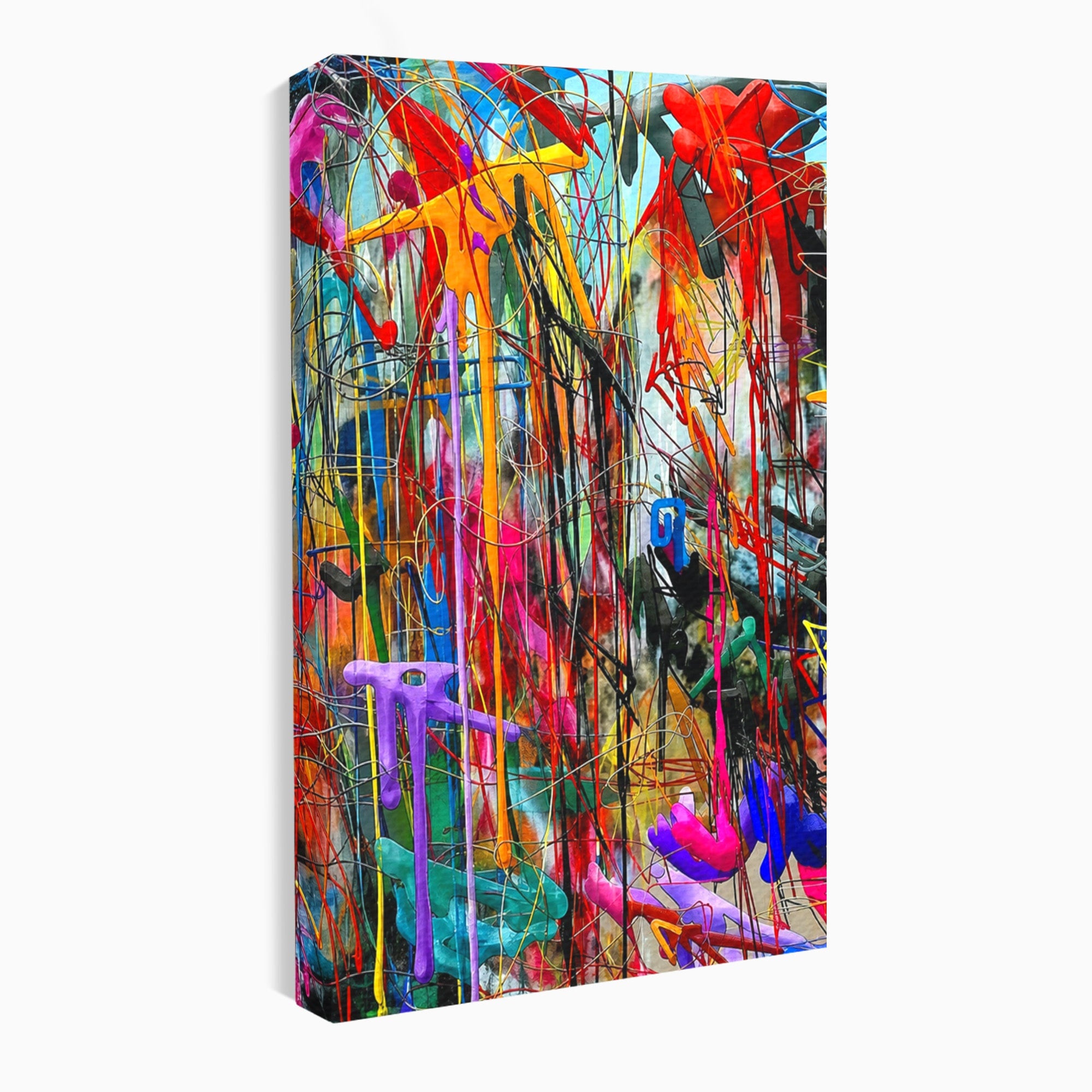 Tablou Canvas Premium LuxCanva® PI1387, Vibratii Abstracte, Set 2 Tablouri, Abstract, Arta Moderna, Creativitate, Energetic, Culori Vibrante, Living