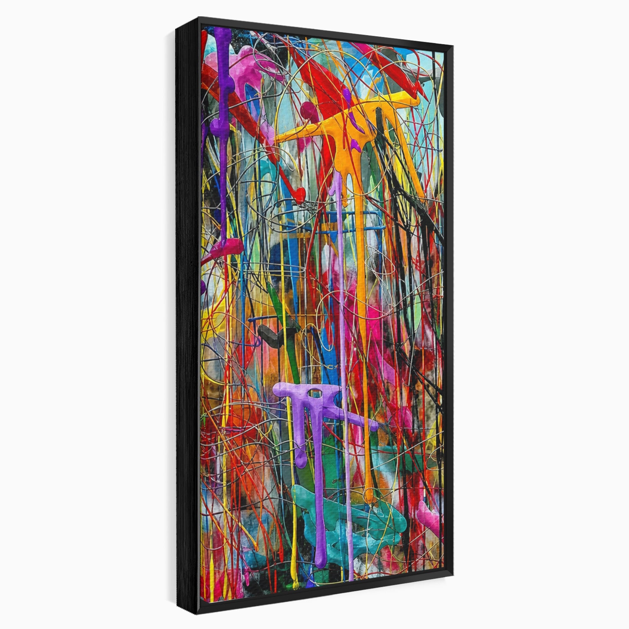 Tablou Canvas Premium LuxCanva® PI1388, Energia Culorilor Vii, Triptic, Abstract, Arta Moderna, Creativitate, Culori Vibrante, Living