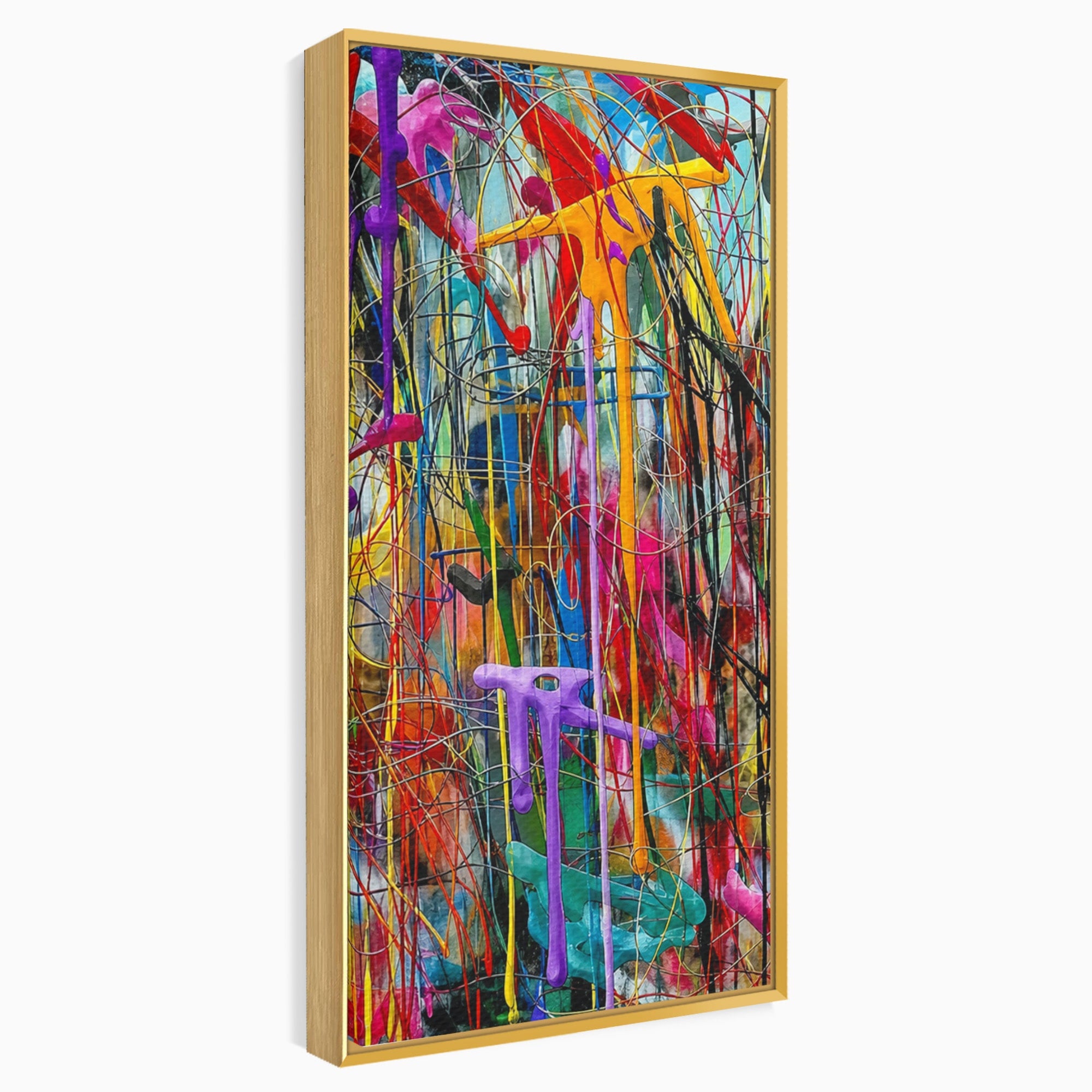 Tablou Canvas Premium LuxCanva® PI1388, Energia Culorilor Vii, Triptic, Abstract, Arta Moderna, Creativitate, Culori Vibrante, Living