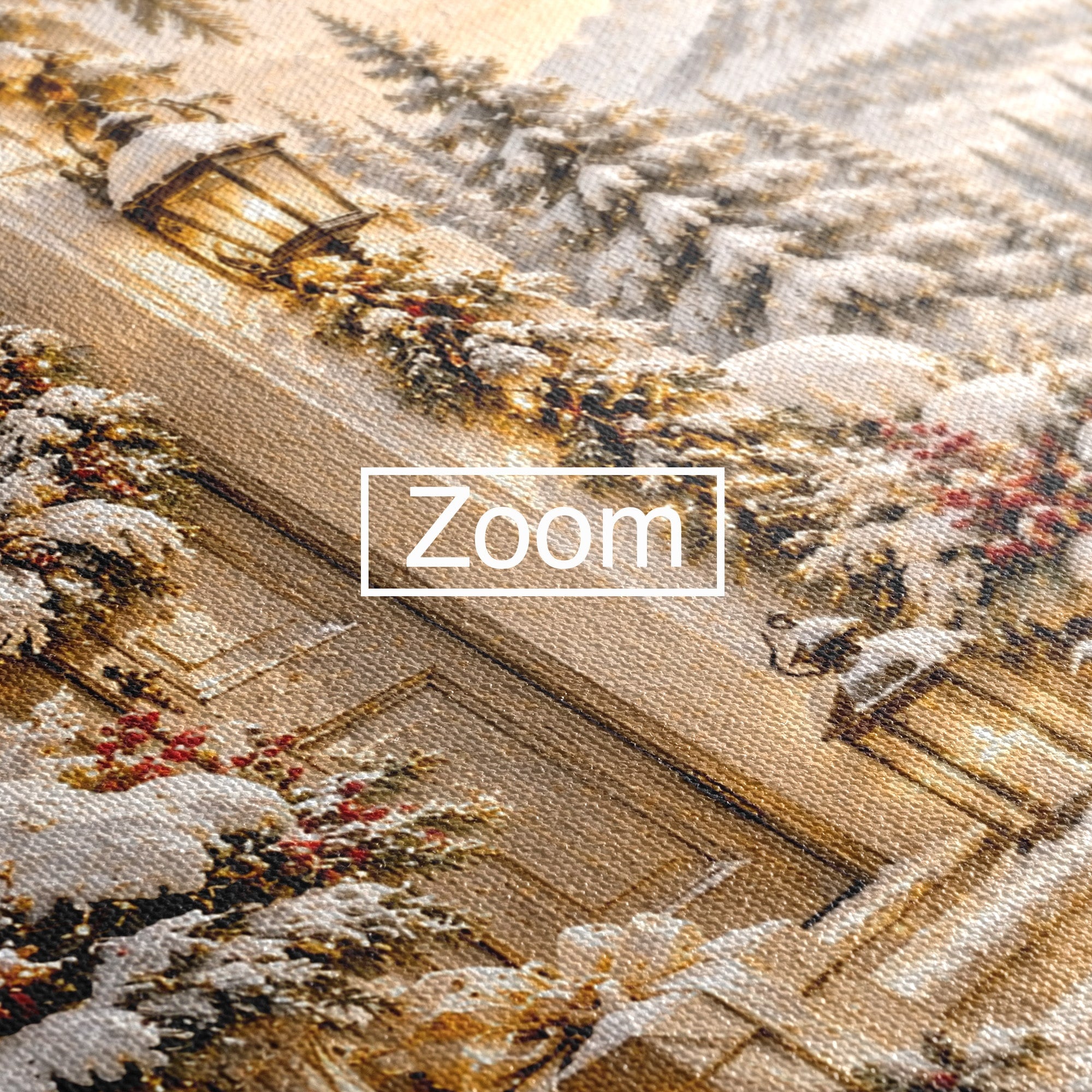 Tablou Canvas Premium LuxCanva® PI1416, Iarna La Usa, Decor, Peisaj, Casa, Natura, Zapada, Culori Vibrante, Living, Dormitor