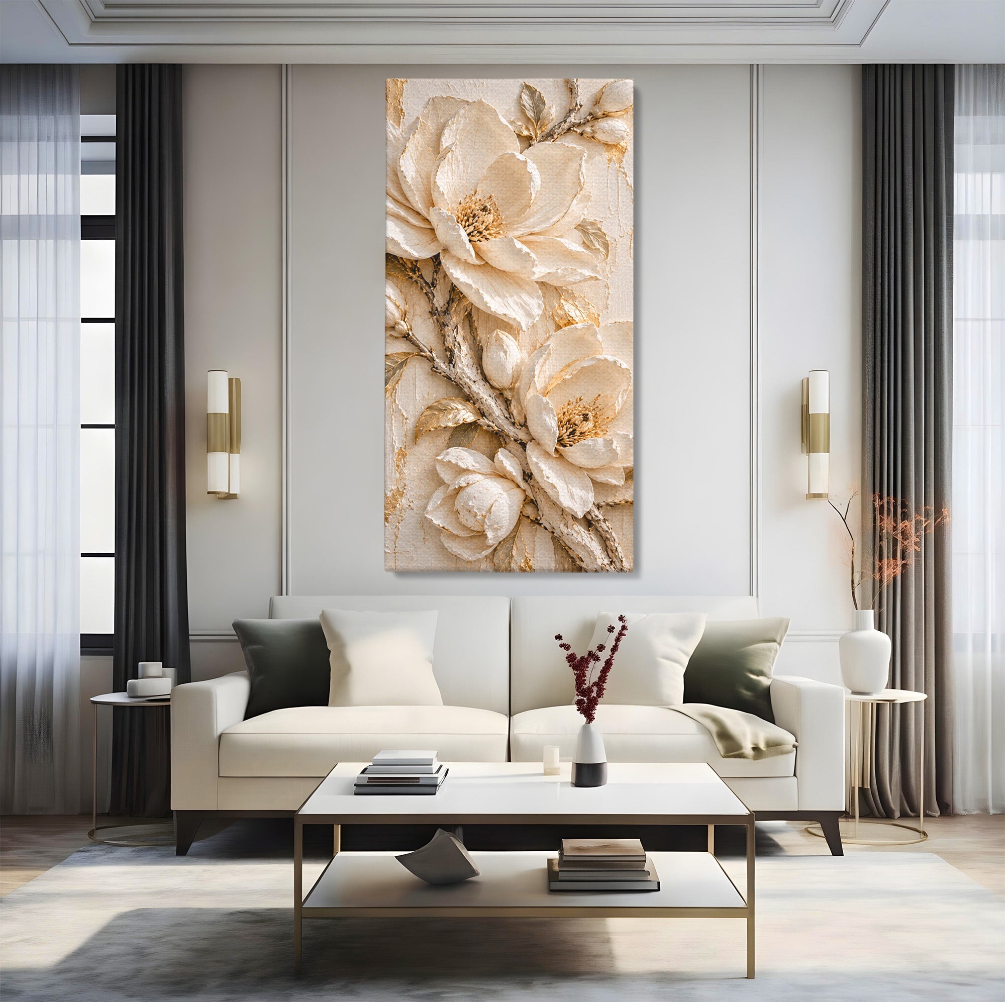 Tablou Canvas Premium LuxCanva® PI1420, Flori De Magnolie, Petale, Frumos, Gradina, Cadou, Culori Vibrante, Living, Dormitor, Salon