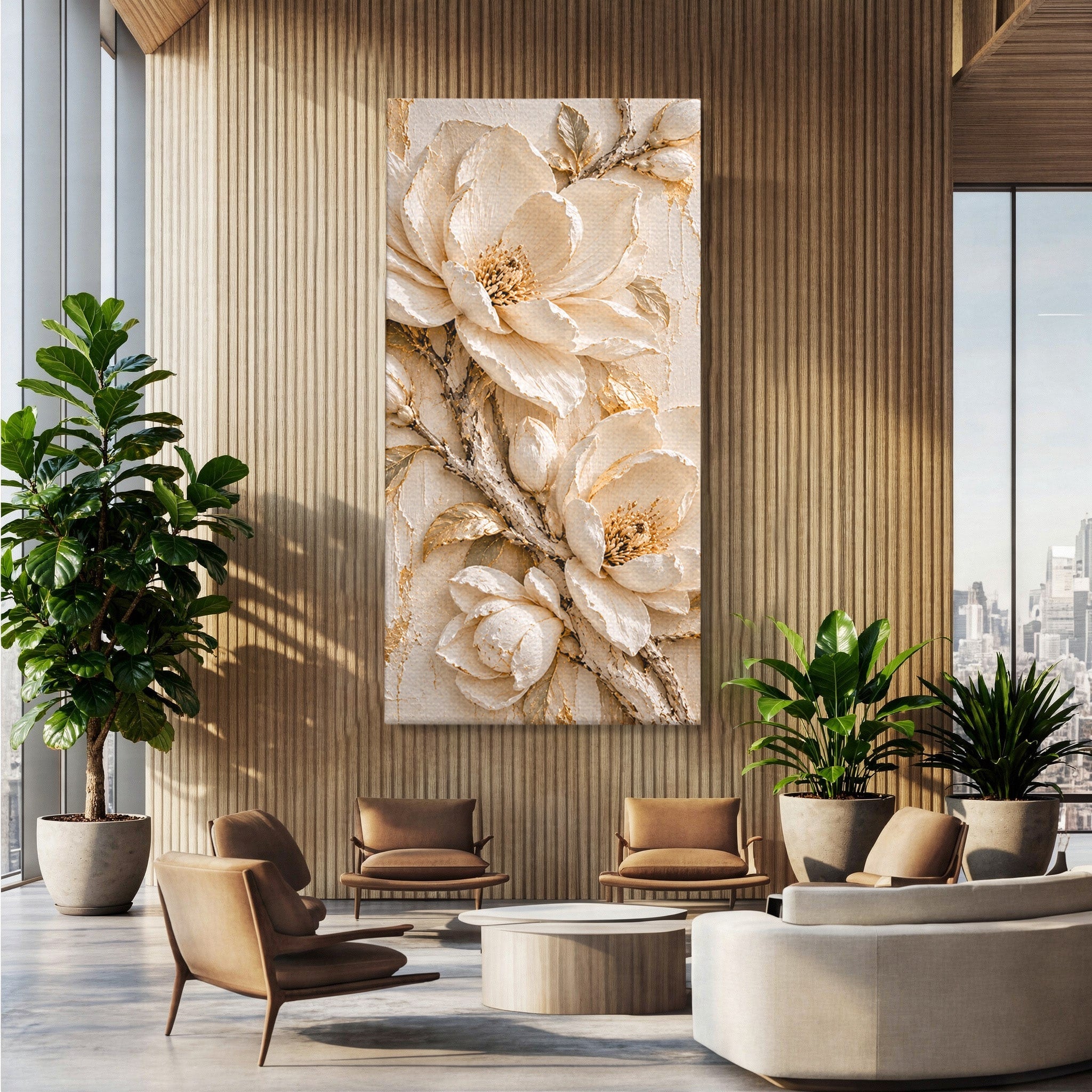 Tablou Canvas Premium LuxCanva® PI1420, Flori De Magnolie, Petale, Frumos, Gradina, Cadou, Culori Vibrante, Living, Dormitor, Salon