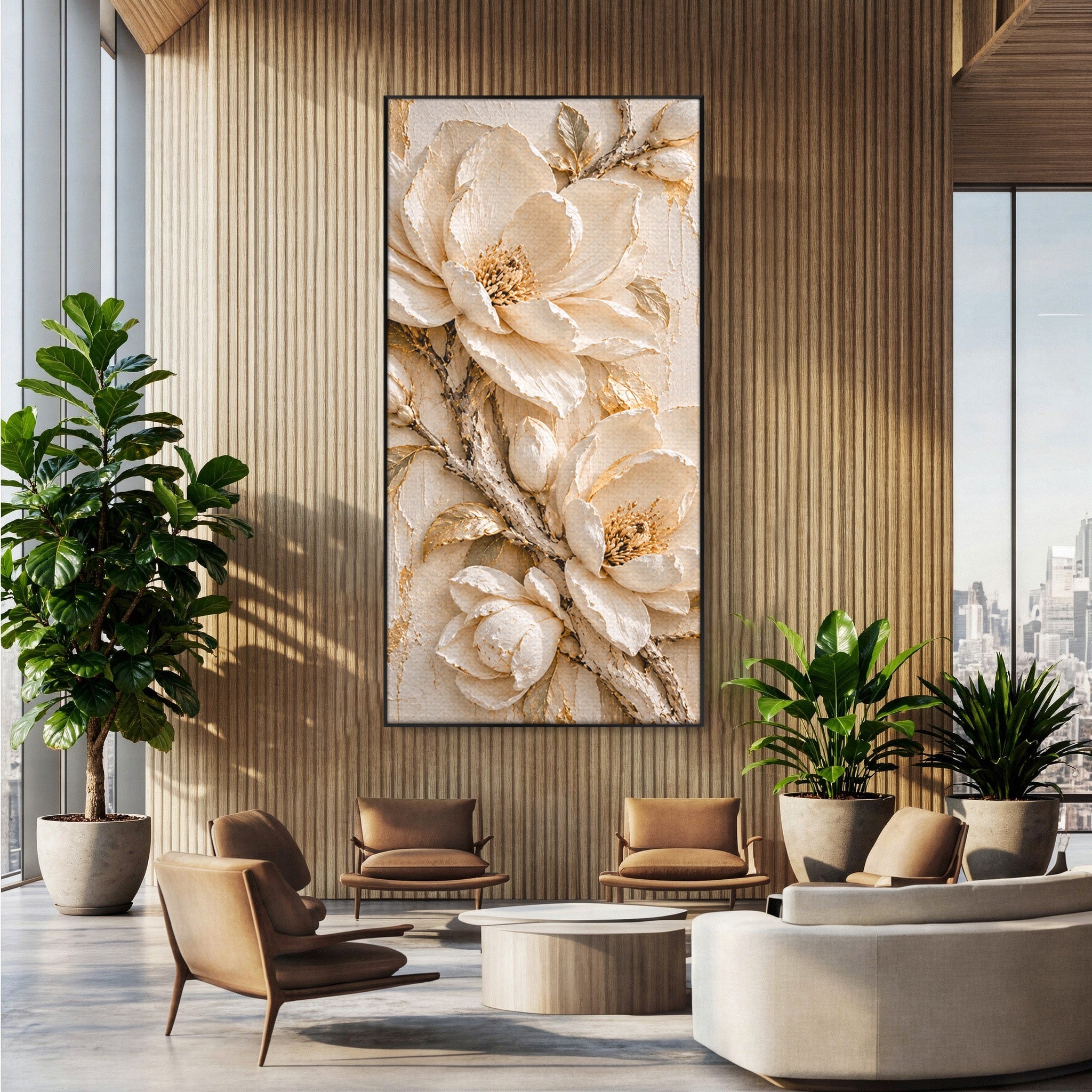 Tablou Canvas Premium LuxCanva® PI1420, Flori De Magnolie, Petale, Frumos, Gradina, Cadou, Culori Vibrante, Living, Dormitor, Salon