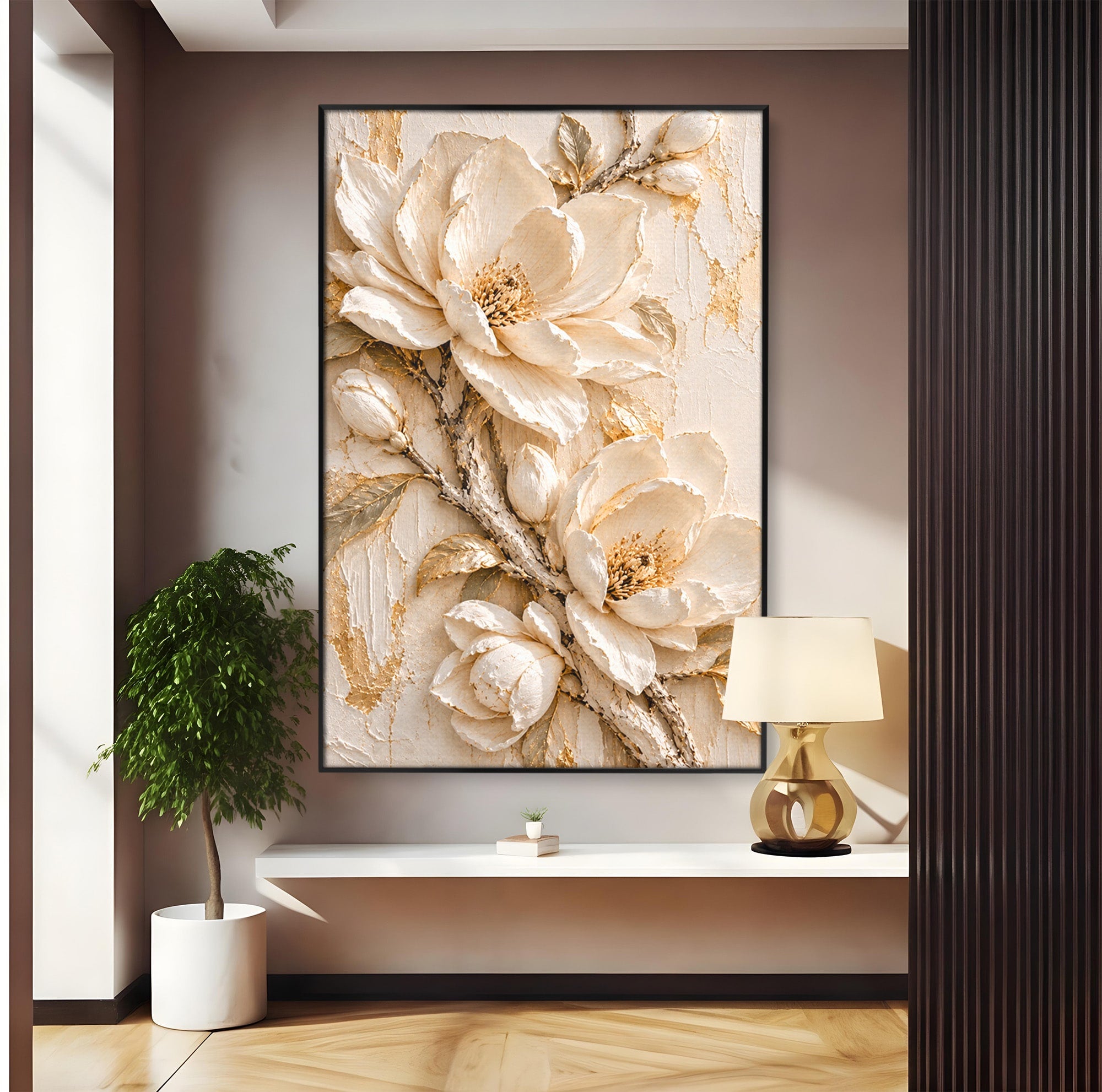 Tablou Canvas Premium LuxCanva® PI1420, Flori De Magnolie, Petale, Frumos, Gradina, Cadou, Culori Vibrante, Living, Dormitor, Salon