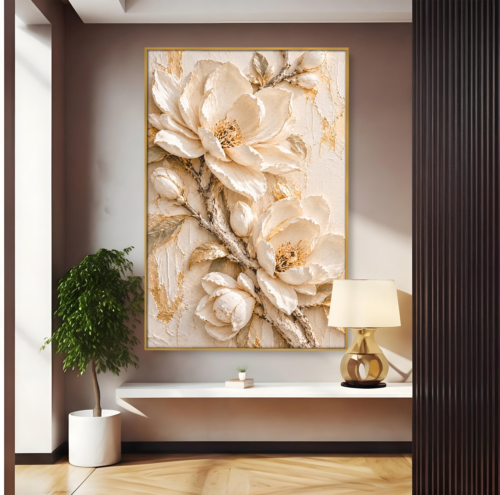 Tablou Canvas Premium LuxCanva® PI1420, Flori De Magnolie, Petale, Frumos, Gradina, Cadou, Culori Vibrante, Living, Dormitor, Salon